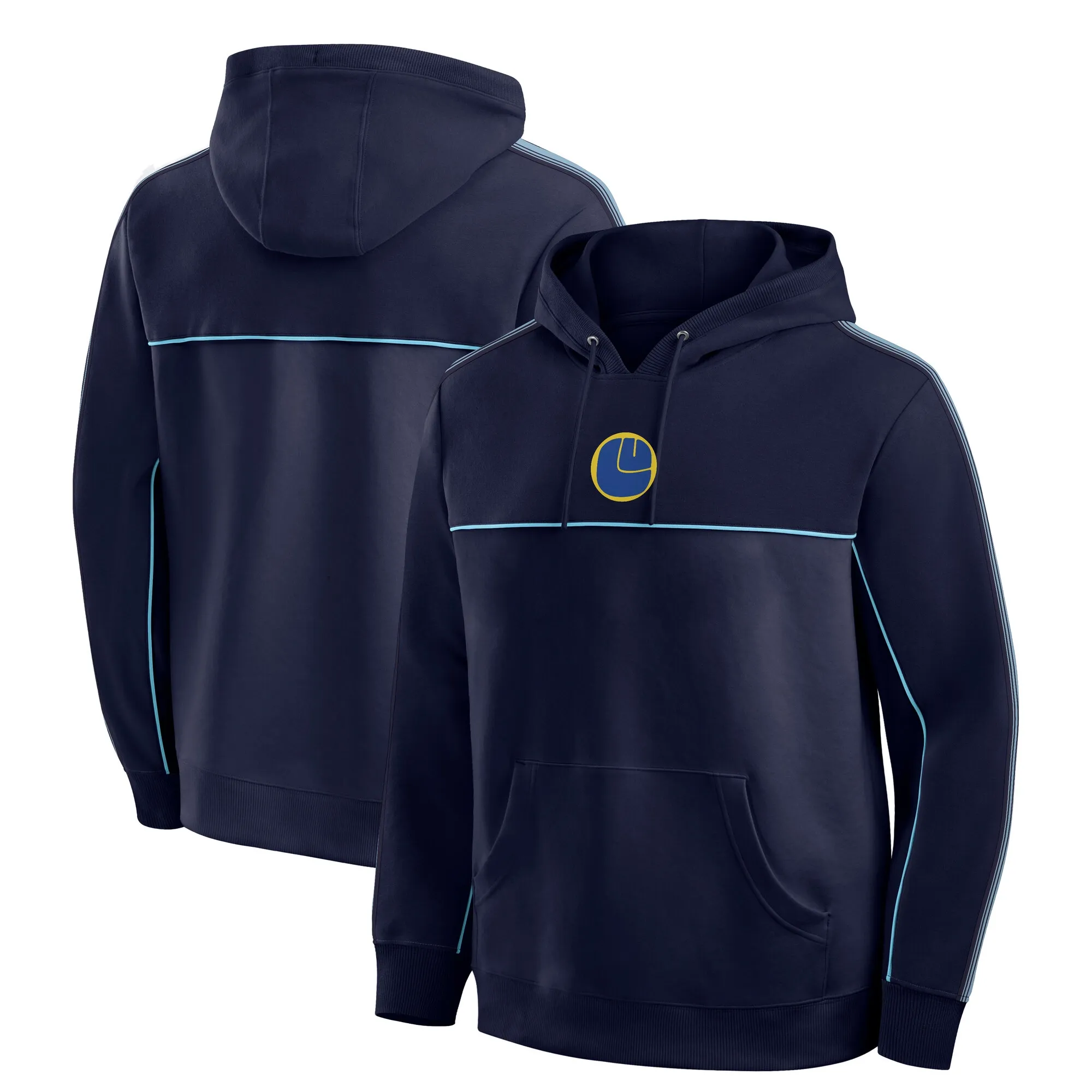 Leeds United Retro Overhead Hoodie - Maritime Blue - Mens