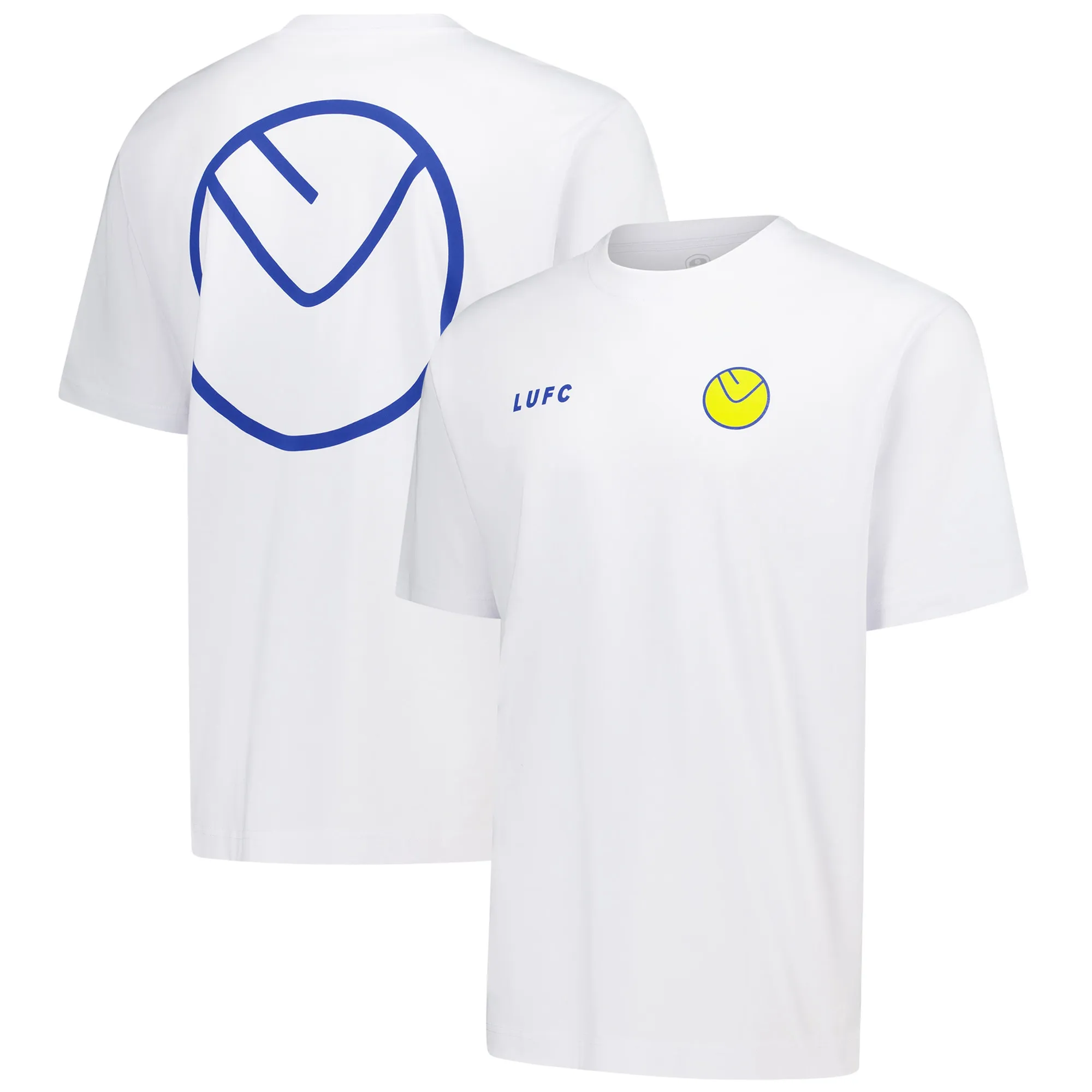 Leeds United Smiley Circle T-Shirt - White - Mens
