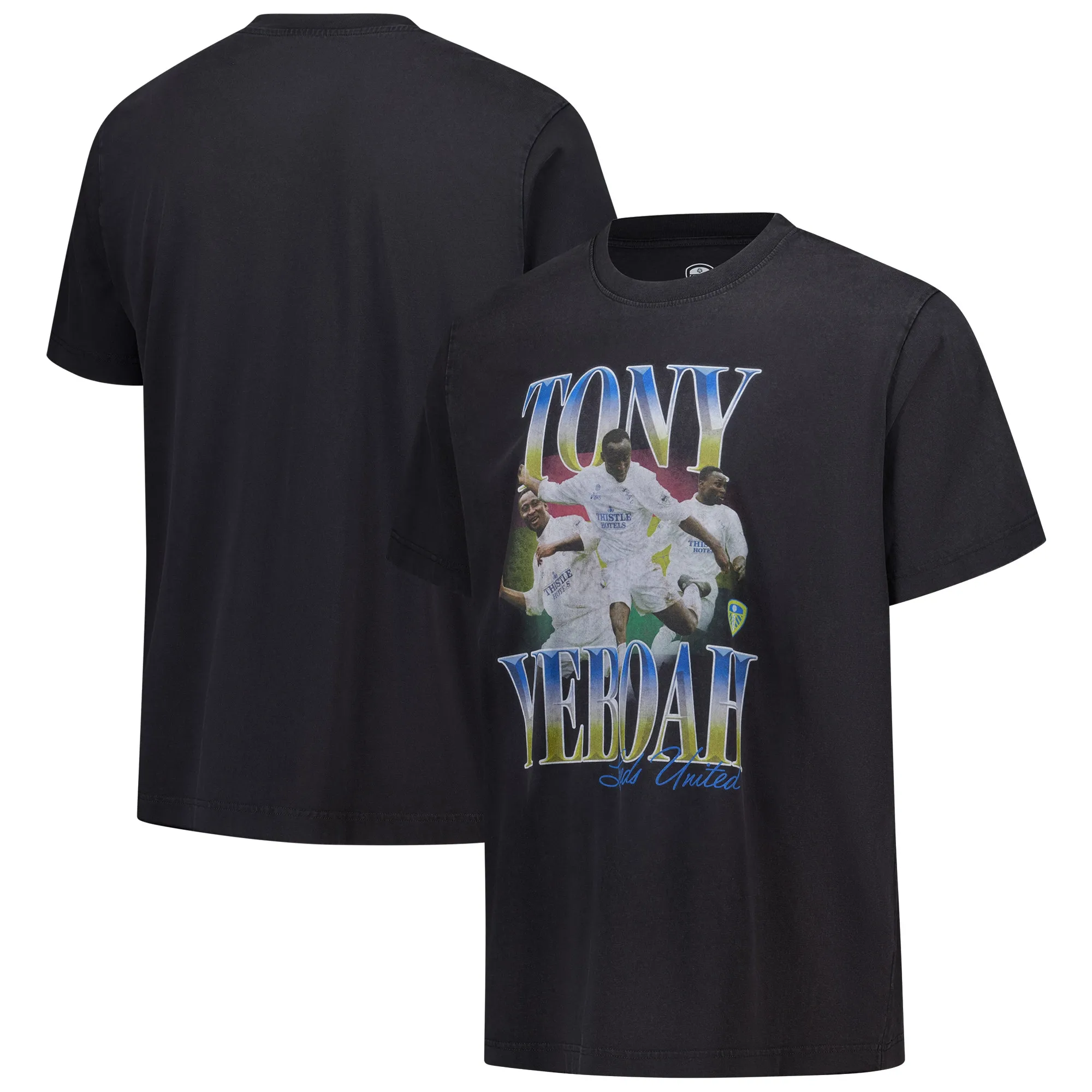 Leeds United Tony Yeboah T-Shirt - Black - Mens