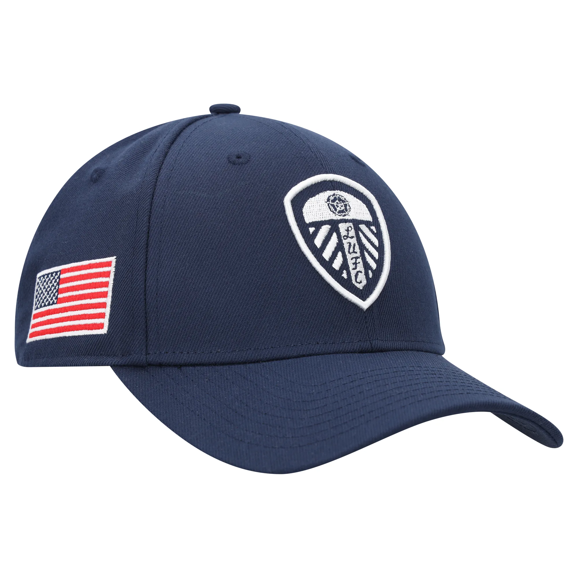 Leeds United USA Flag Graphic Adjustable Structured Cap - Navy - Unisex