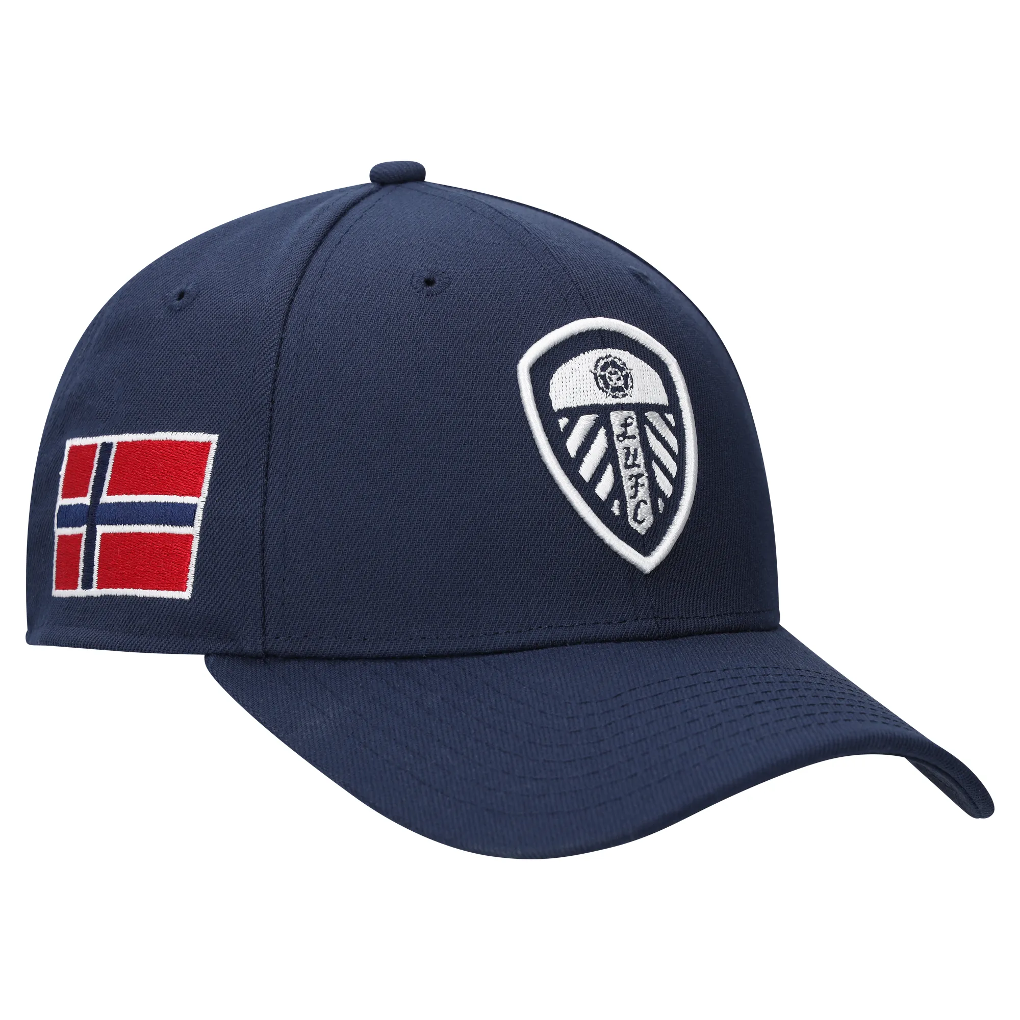 Leeds United Norway Flag Graphic Adjustable Structured Cap - Navy - Unisex