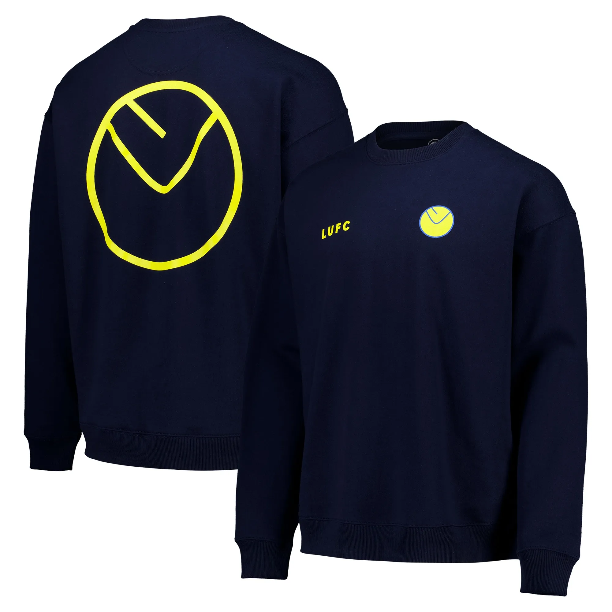 Leeds United Smiley Circle Sweatshirt - Navy - Mens