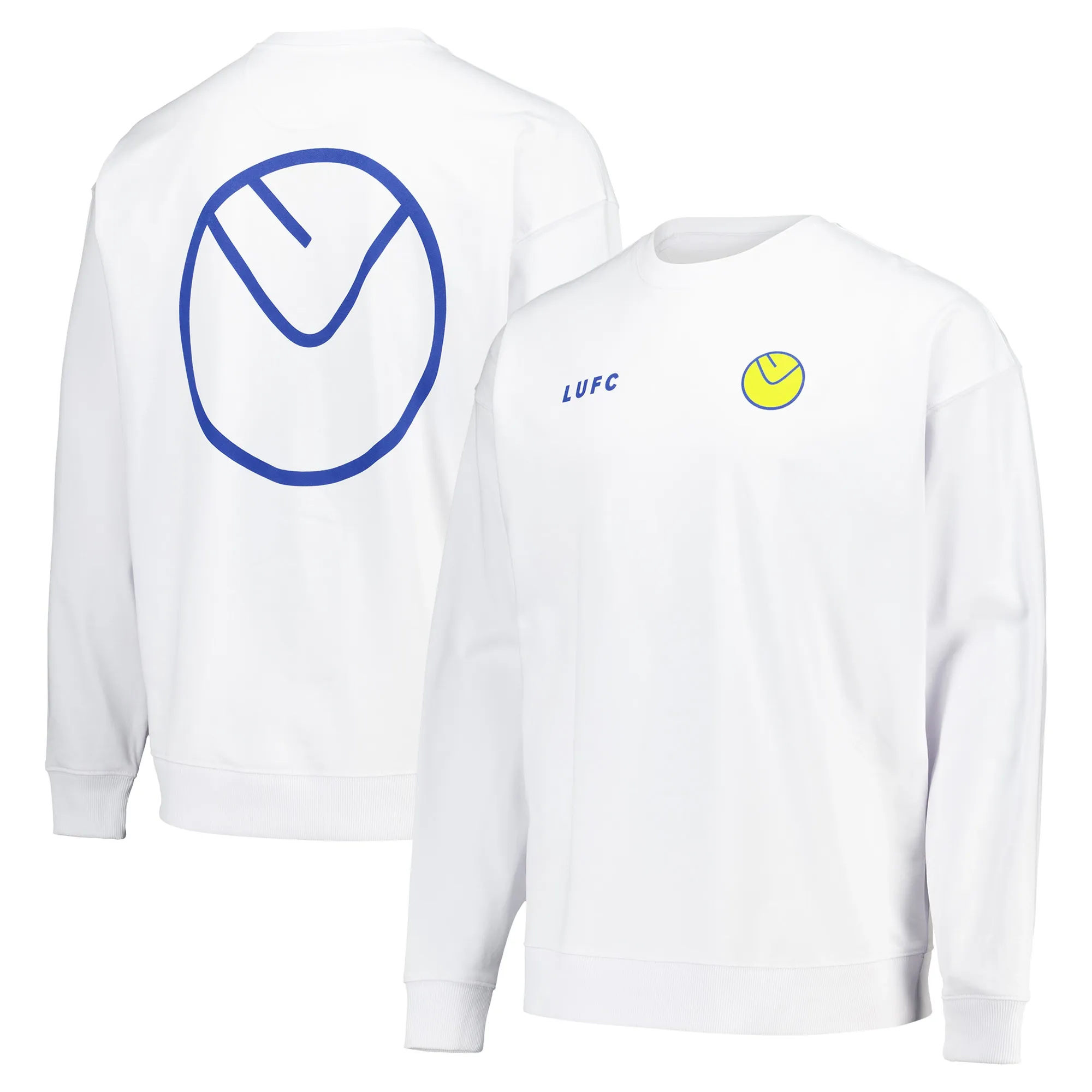 Leeds United Smiley Circle Sweatshirt - White - Mens