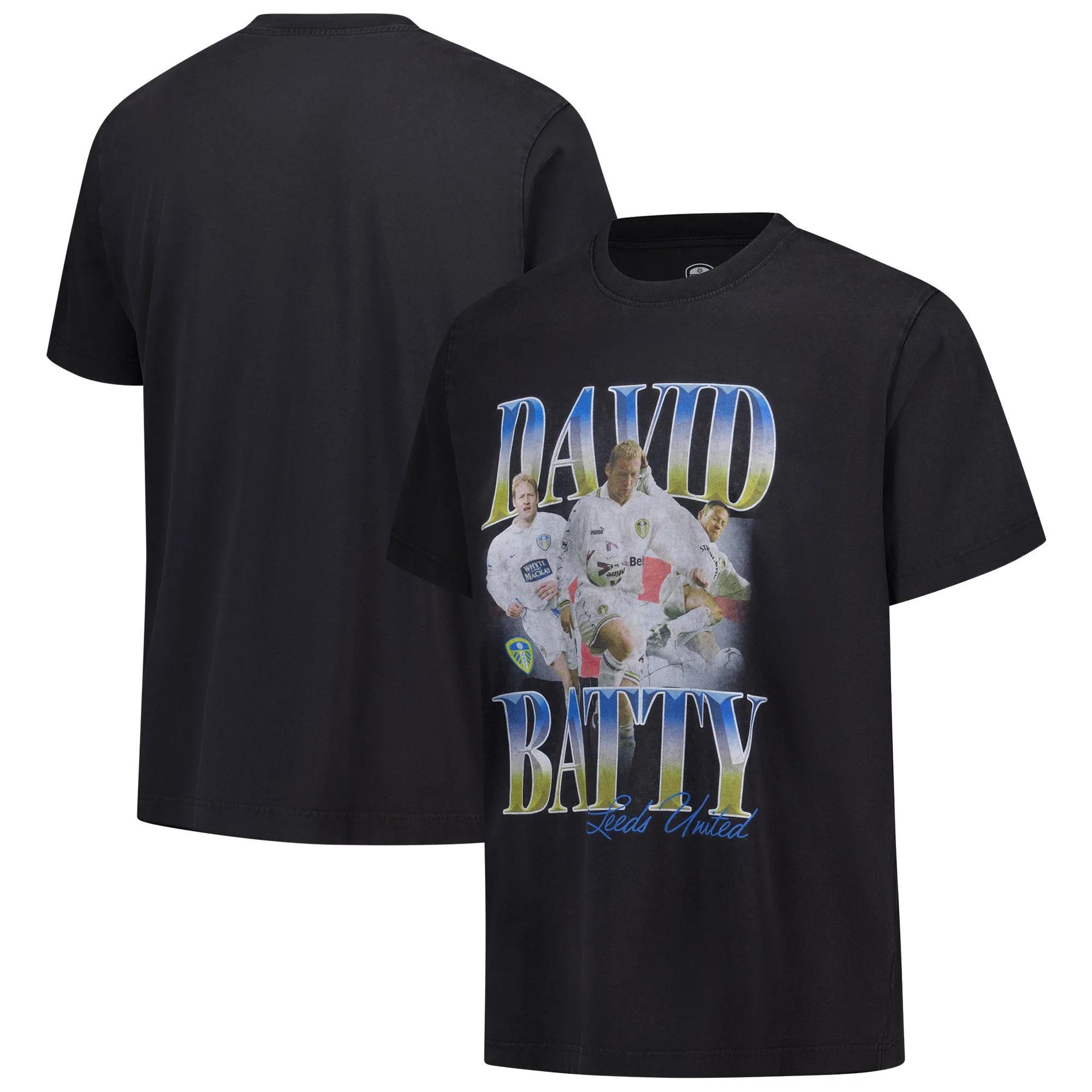 Leeds United David Batty T-Shirt - Black - Mens