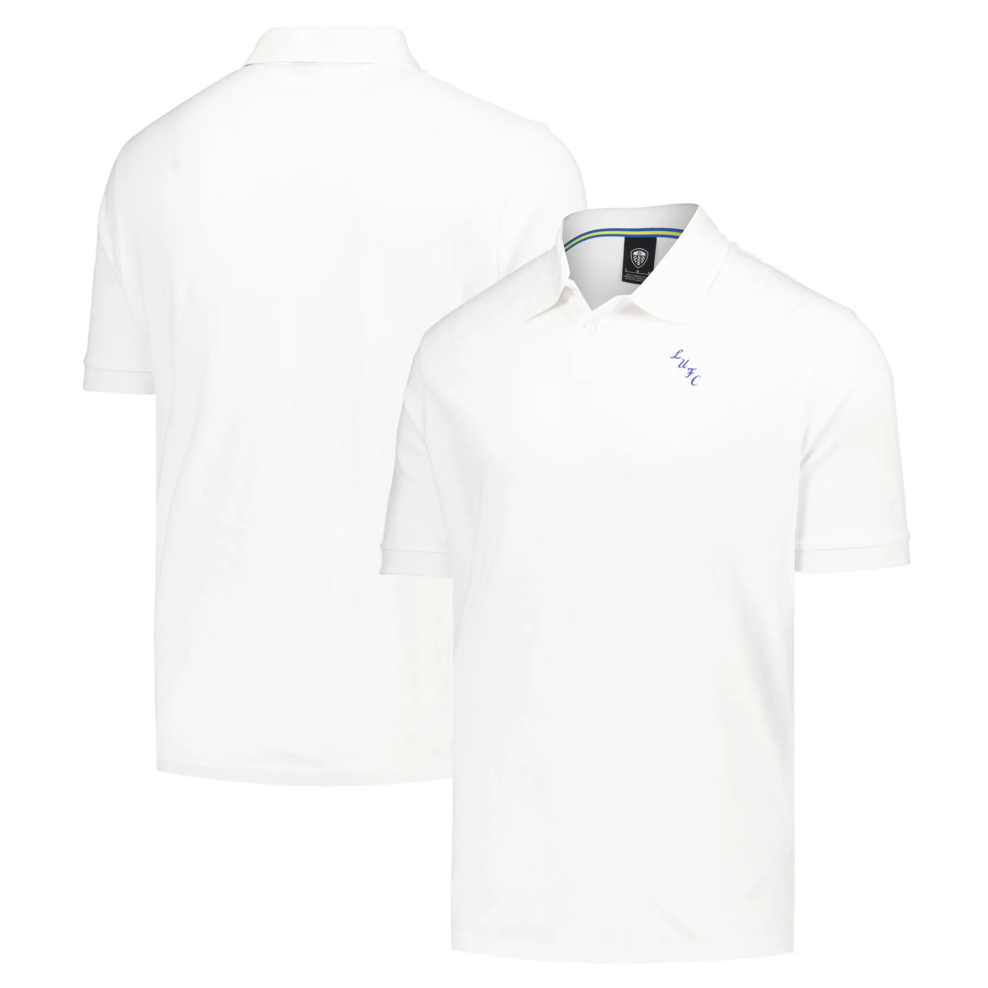Leeds United Essentials Polo Shirt - White - Mens