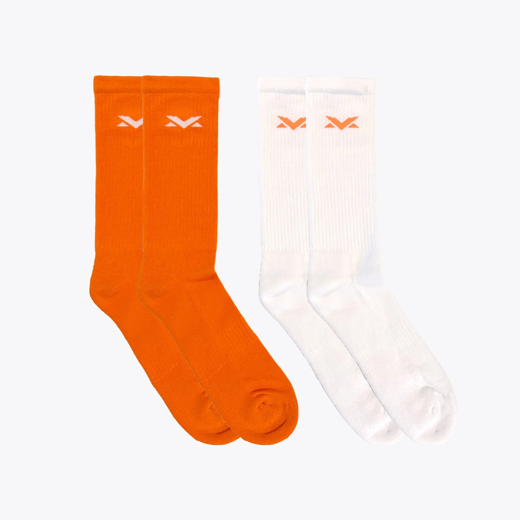 MV Official 2 Pack Socks - Orange/White
