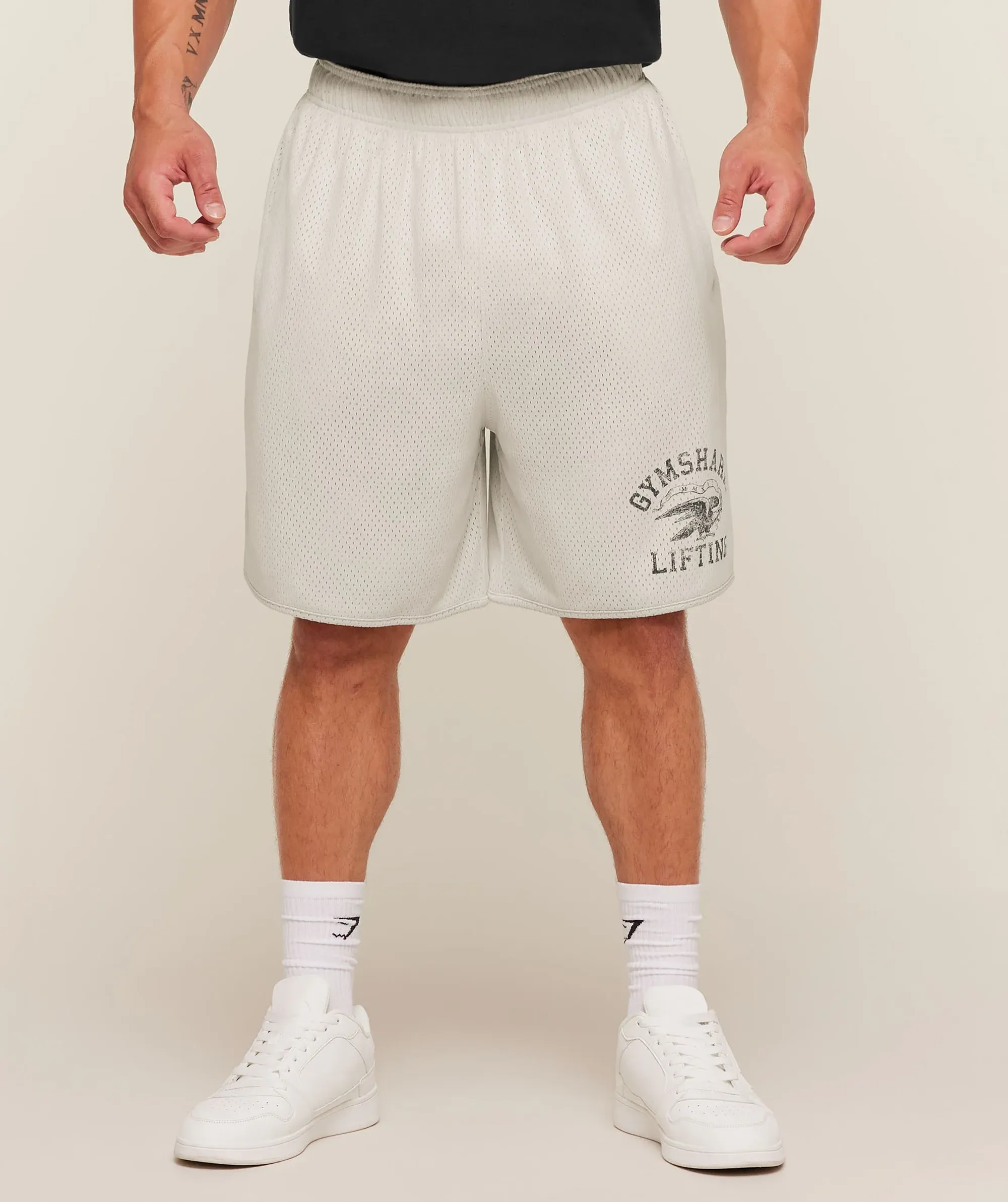 Gymshark Collective Mesh Shorts - Tinted White