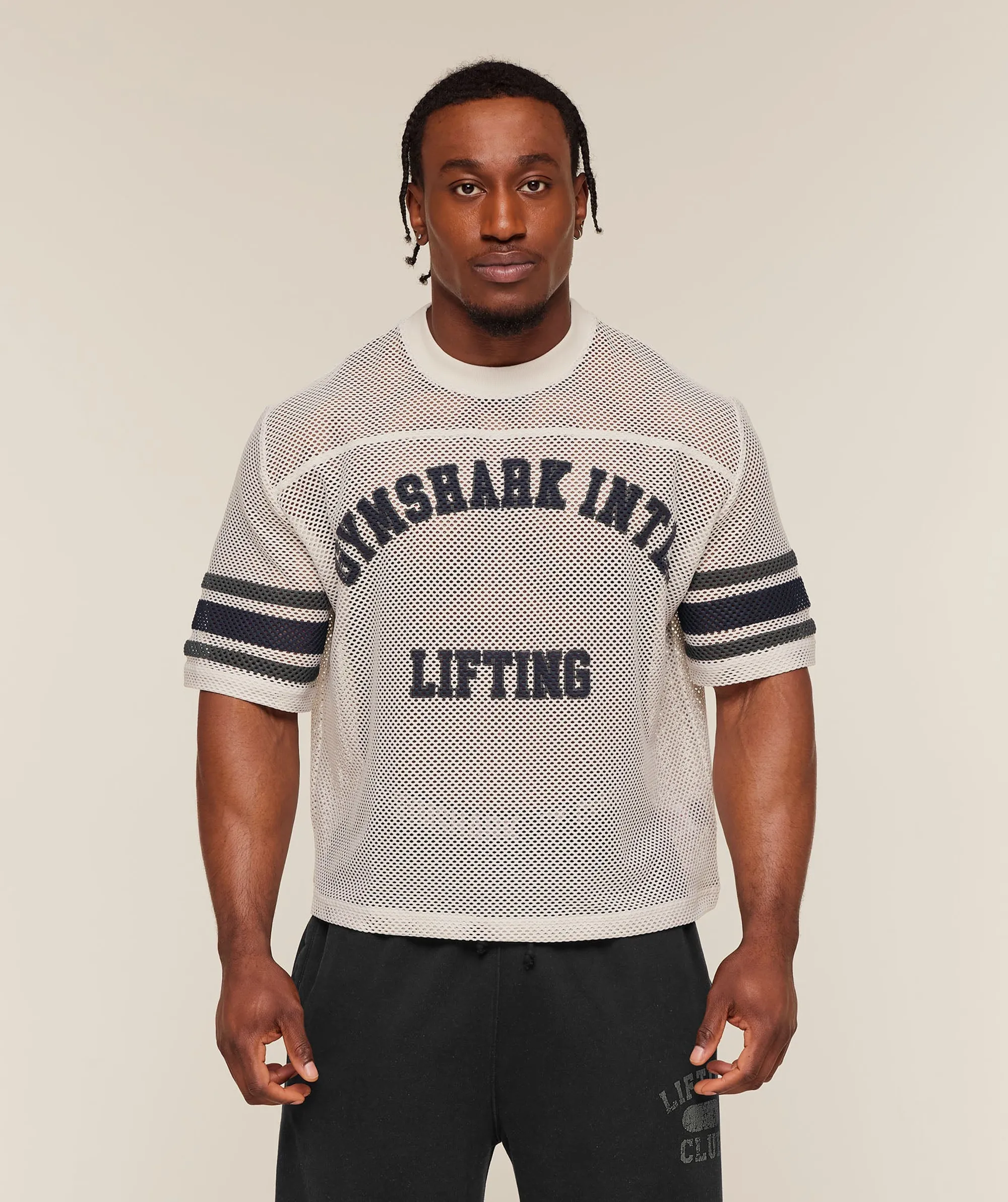 Gymshark Collective Mesh Contrast Jersey - Tinted White