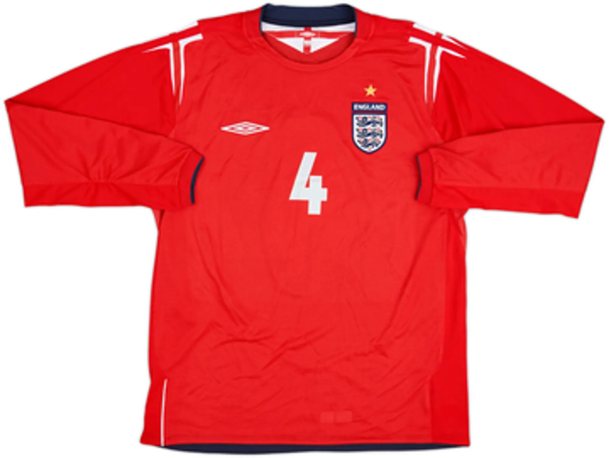 2004-06 England Away L/S Shirt Gerrard #4 - 10/10 - (L)