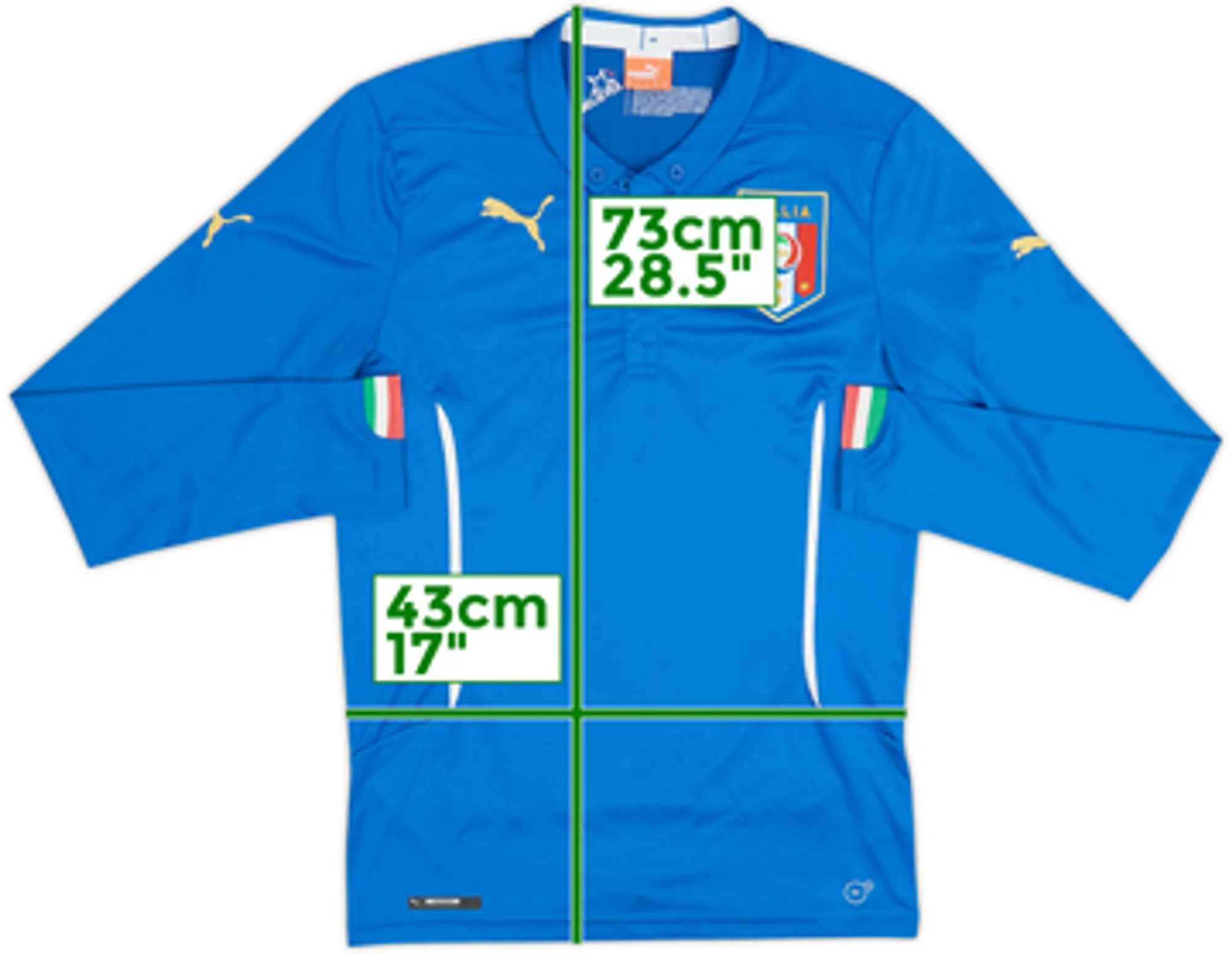 2014-15 Italy Home L/S Shirt - 9/10 - (M)