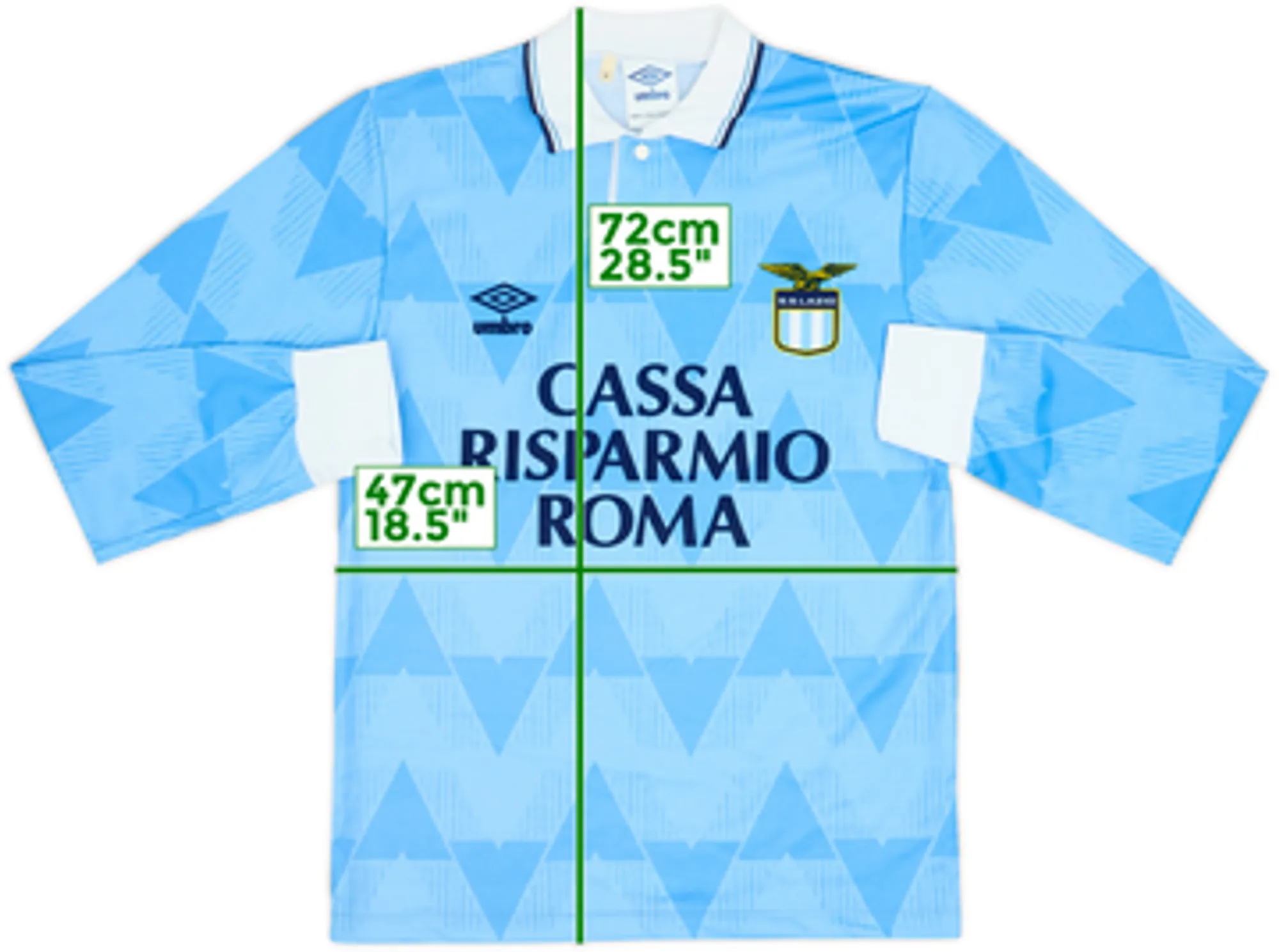 1989-91 Lazio Home L/S Shirt - 8/10 - (M)