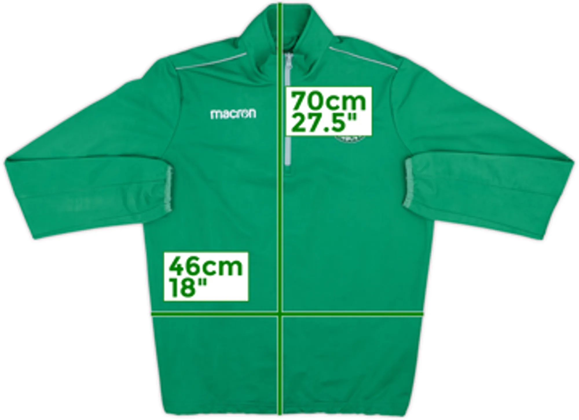 2017-18 Hibernian Macron 1/4 Zip Training Top - 6/10 - (S)