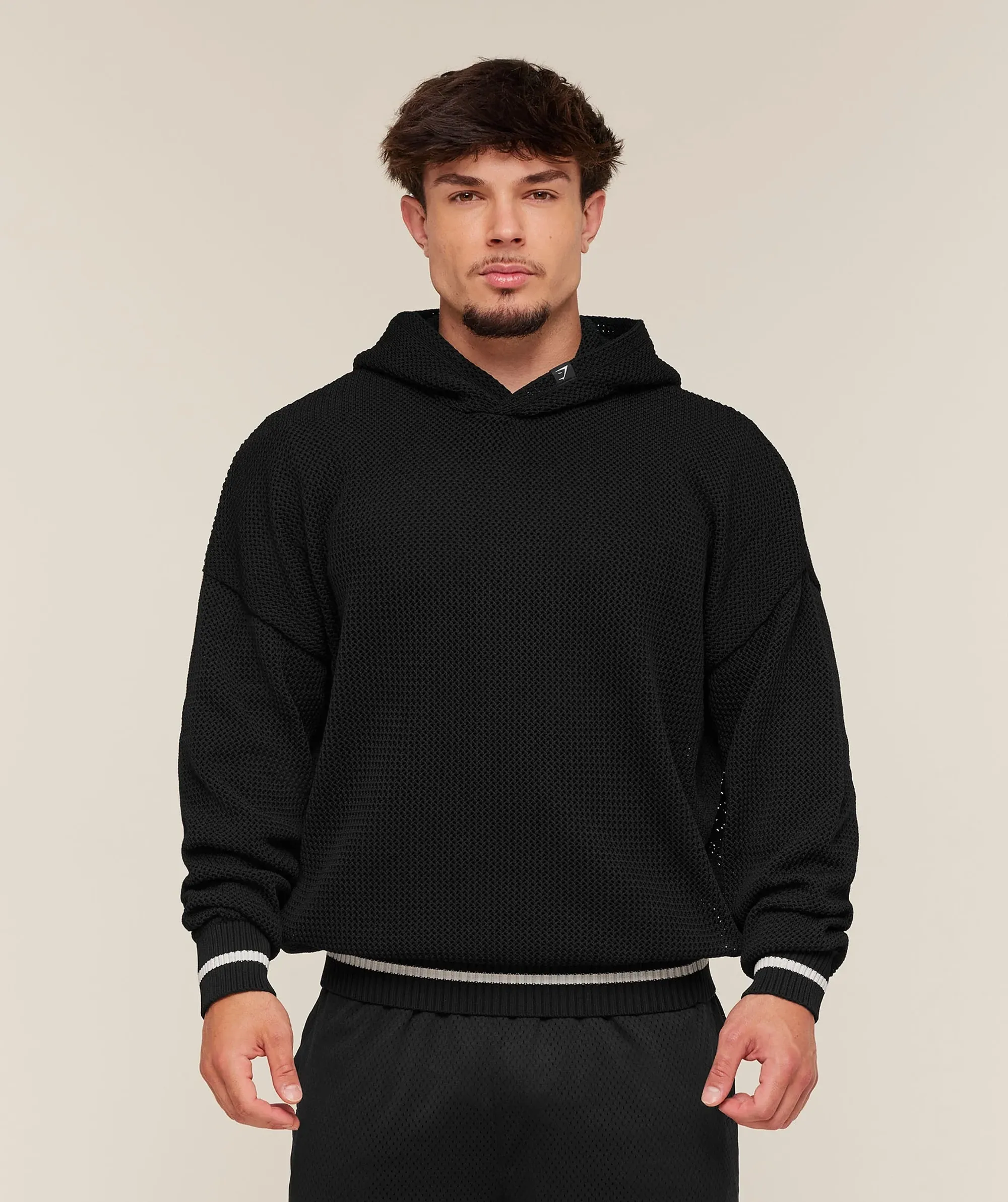 Gymshark Collective Crochet Style Hoodie - Black