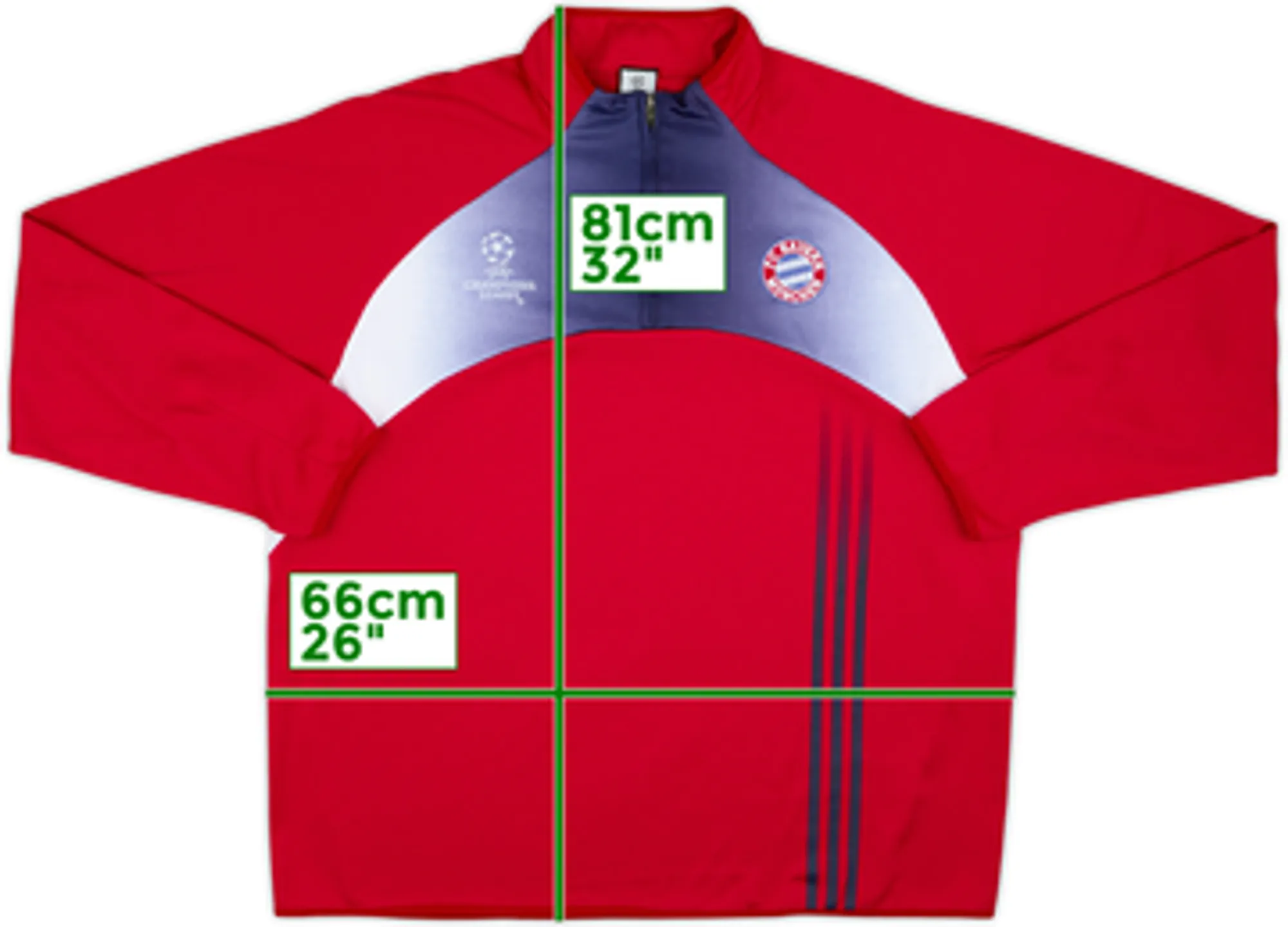 2003-04 Bayern Munich adidas CL 1/4 Zip Sweat Top - 9/10 - (XL/XXL)