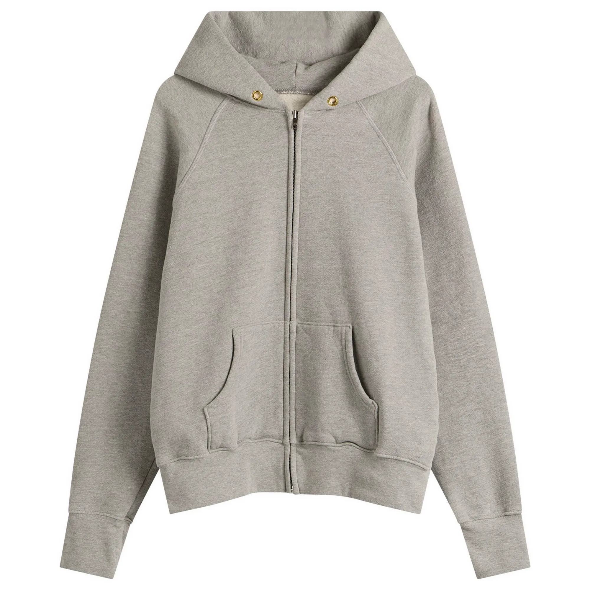 Les Tien Men's Heavyweight Raglan Zip Hoodie Heather Grey