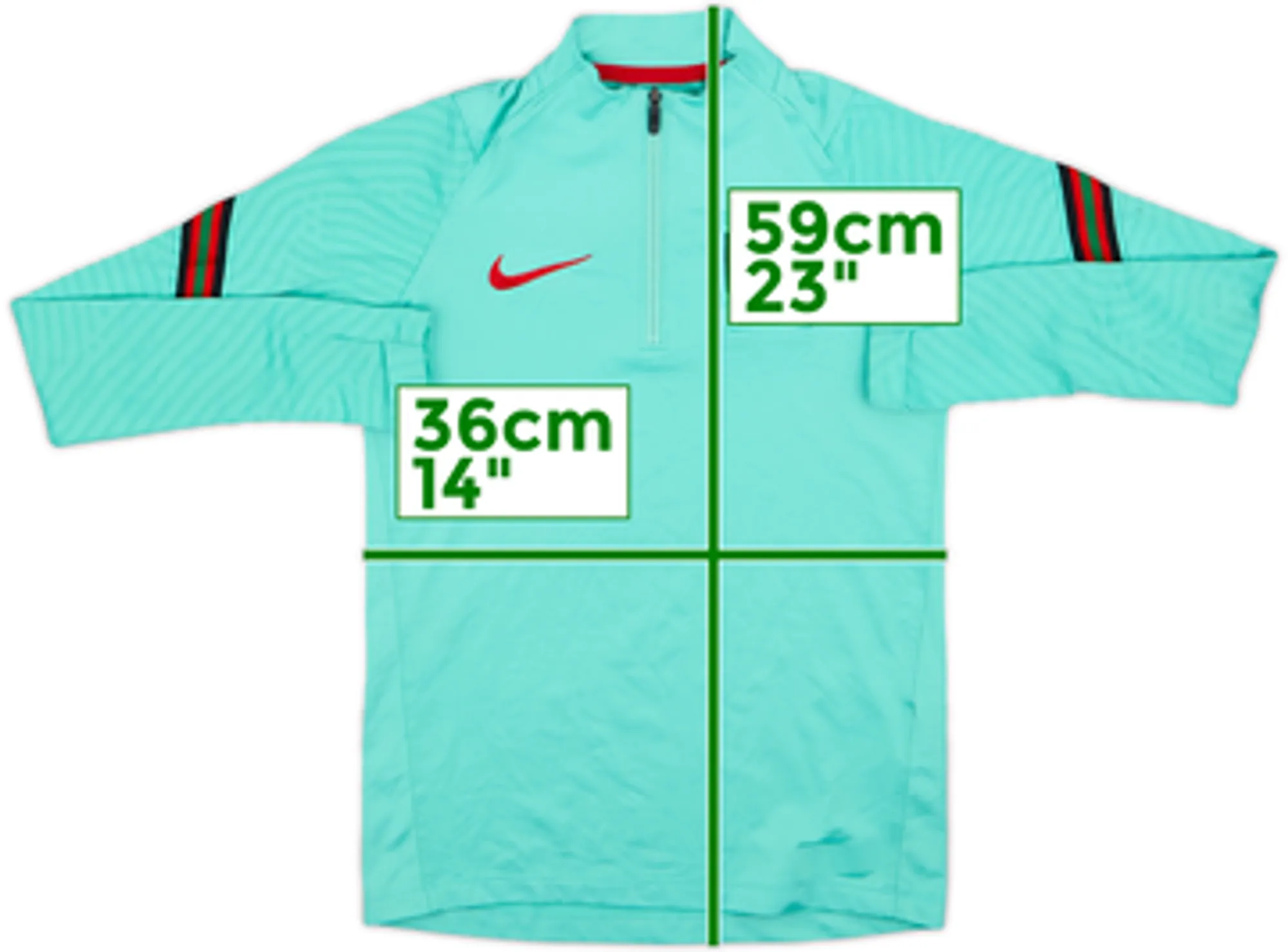 2020-21 Portugal Nike 1/4 Zip Training Top - 8/10 - (L.Boys)