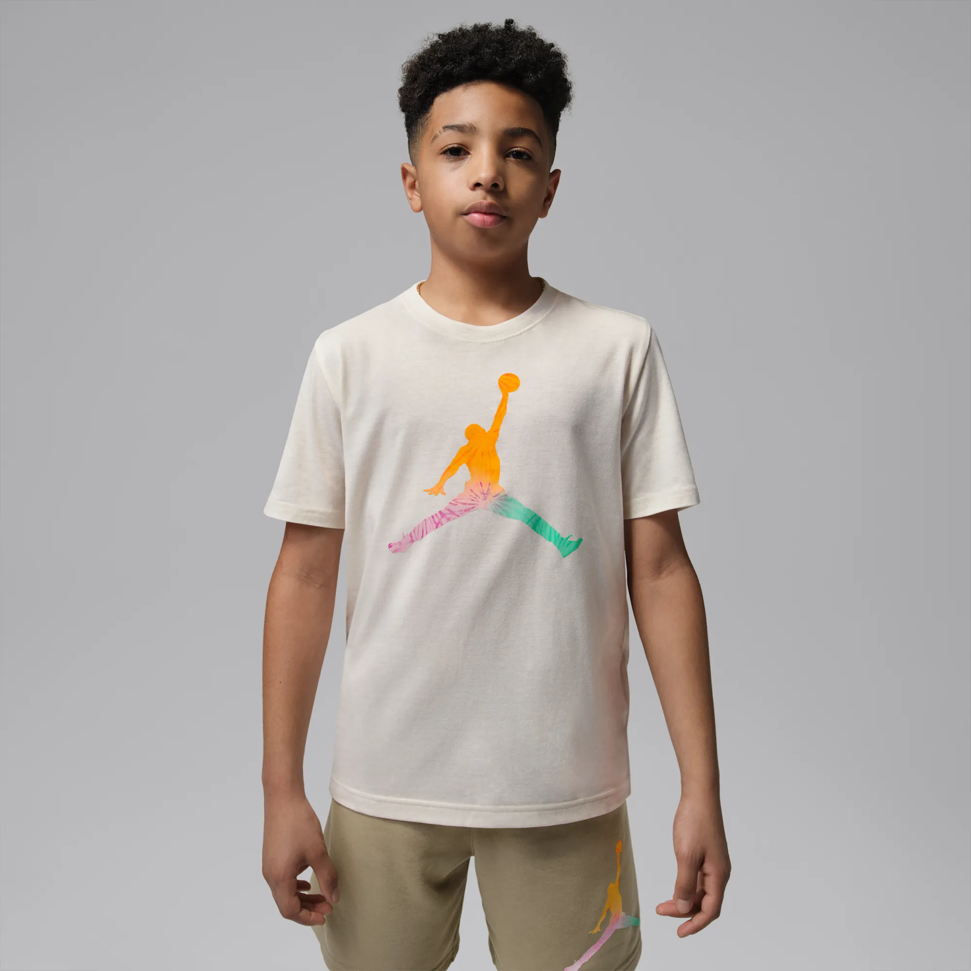 Nike Jordan Older Kids' Tie-Dye Jumpman T-Shirt - Pale Ivory