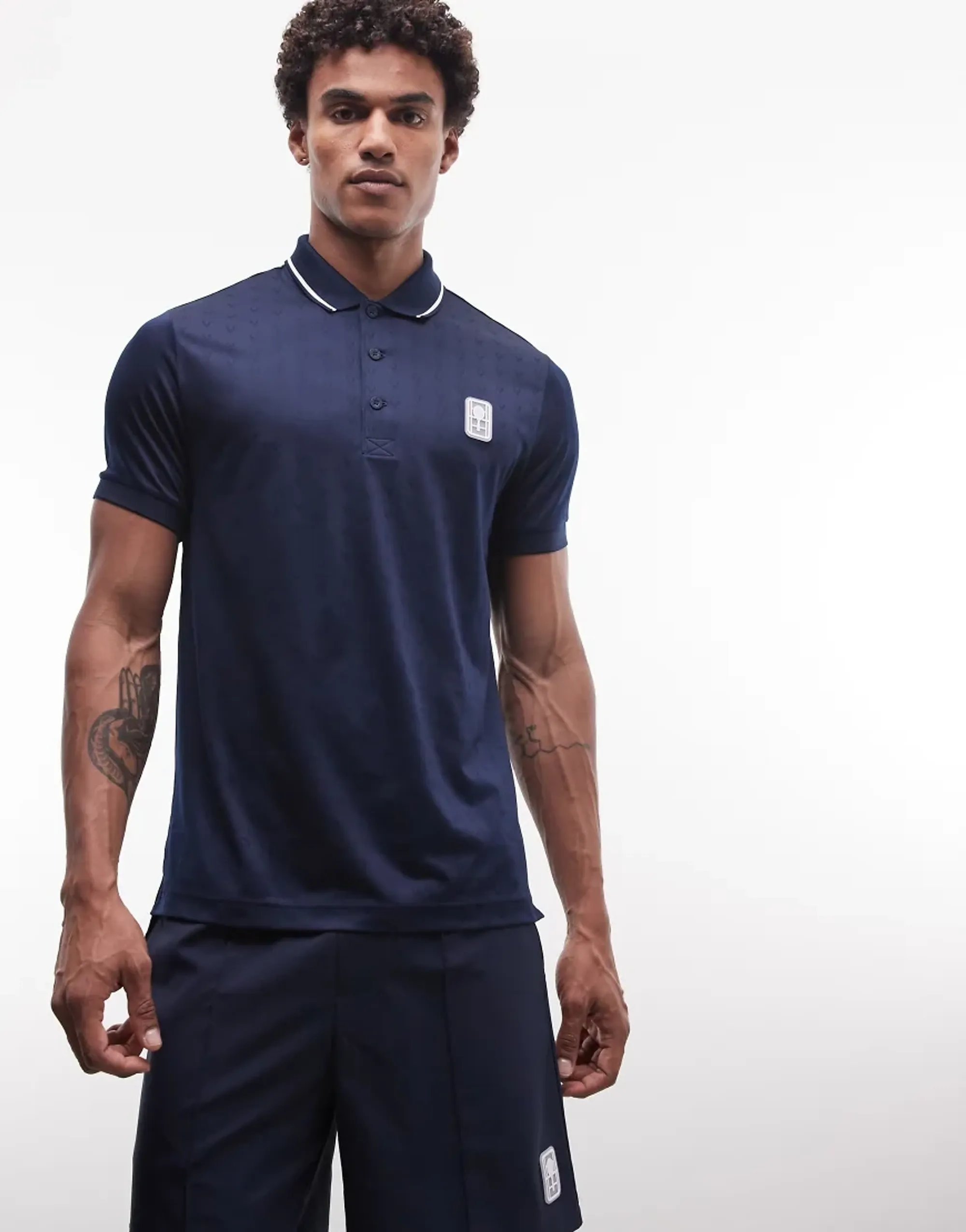 Lacoste Tennis Performance Technical Logo Polo Shirt In Navy