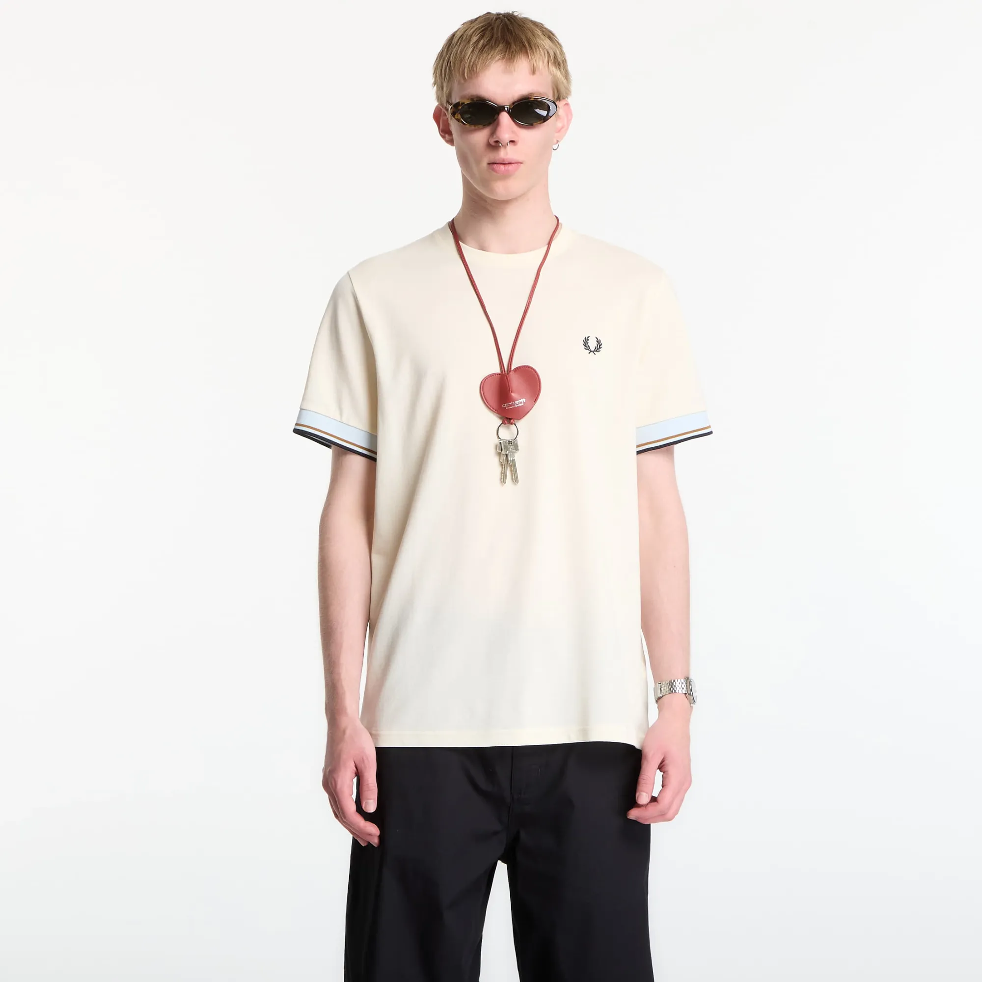 T-Shirt Fred Perry Twin Tipped Cuff T-Shirt Ecru S