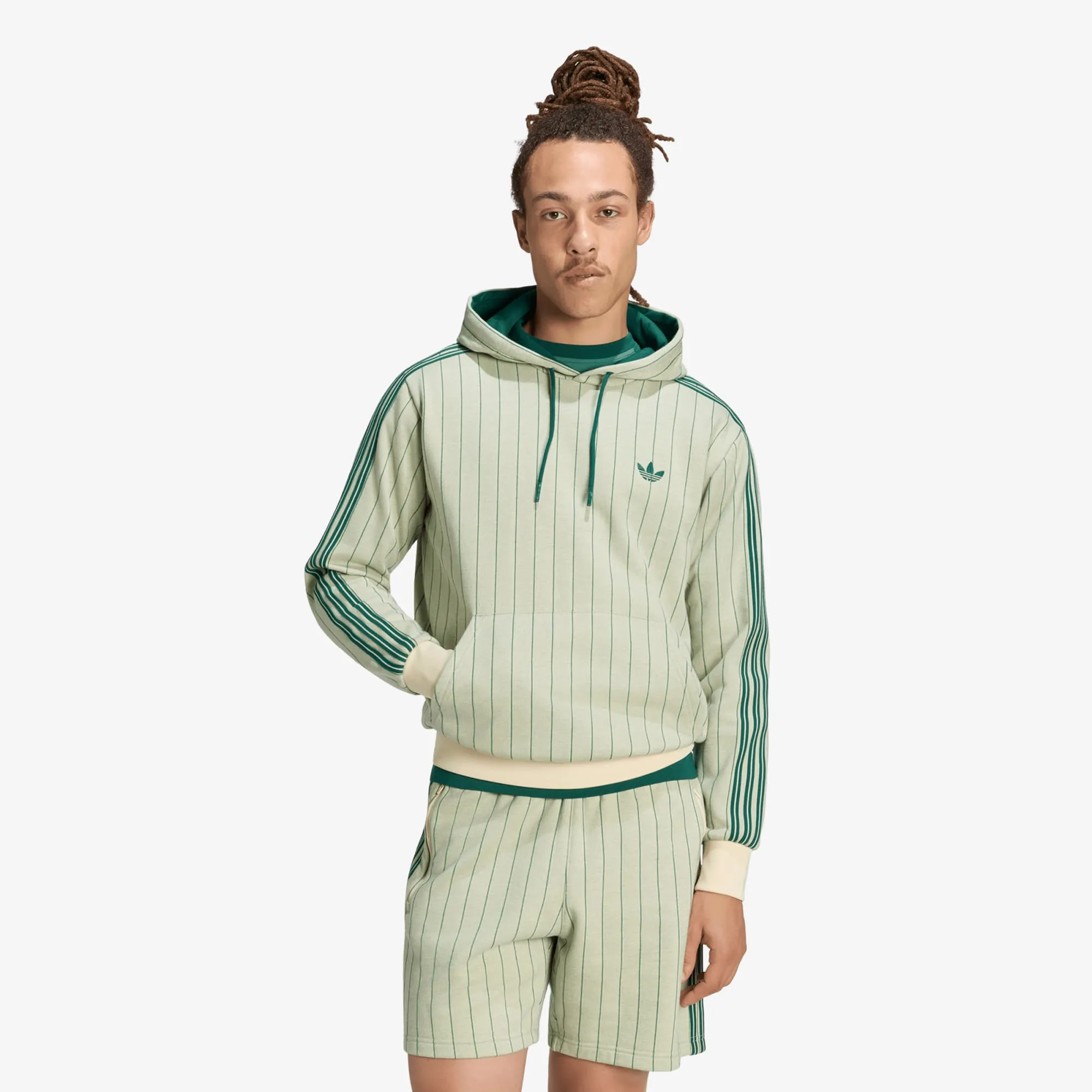 Sweatshirt Adidas Pinstripes Hoodie Warm Vanilla M