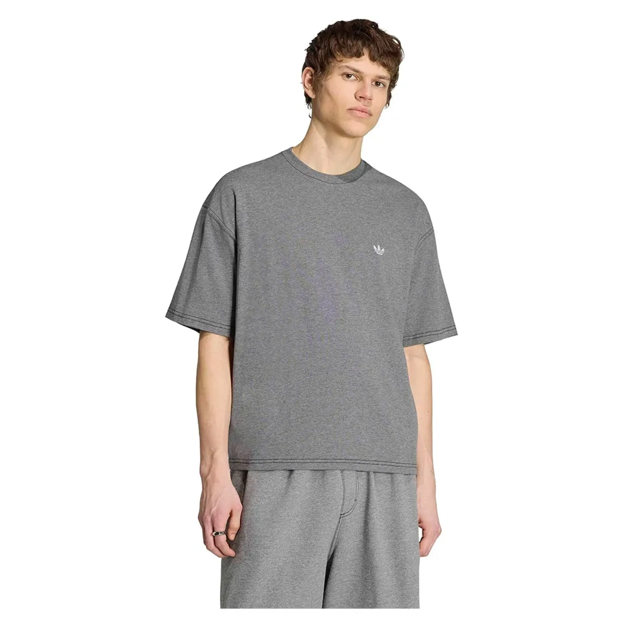Adidas Originals Trefoil Essentials Melange Loose Cropped Short Sleeve T-shirt