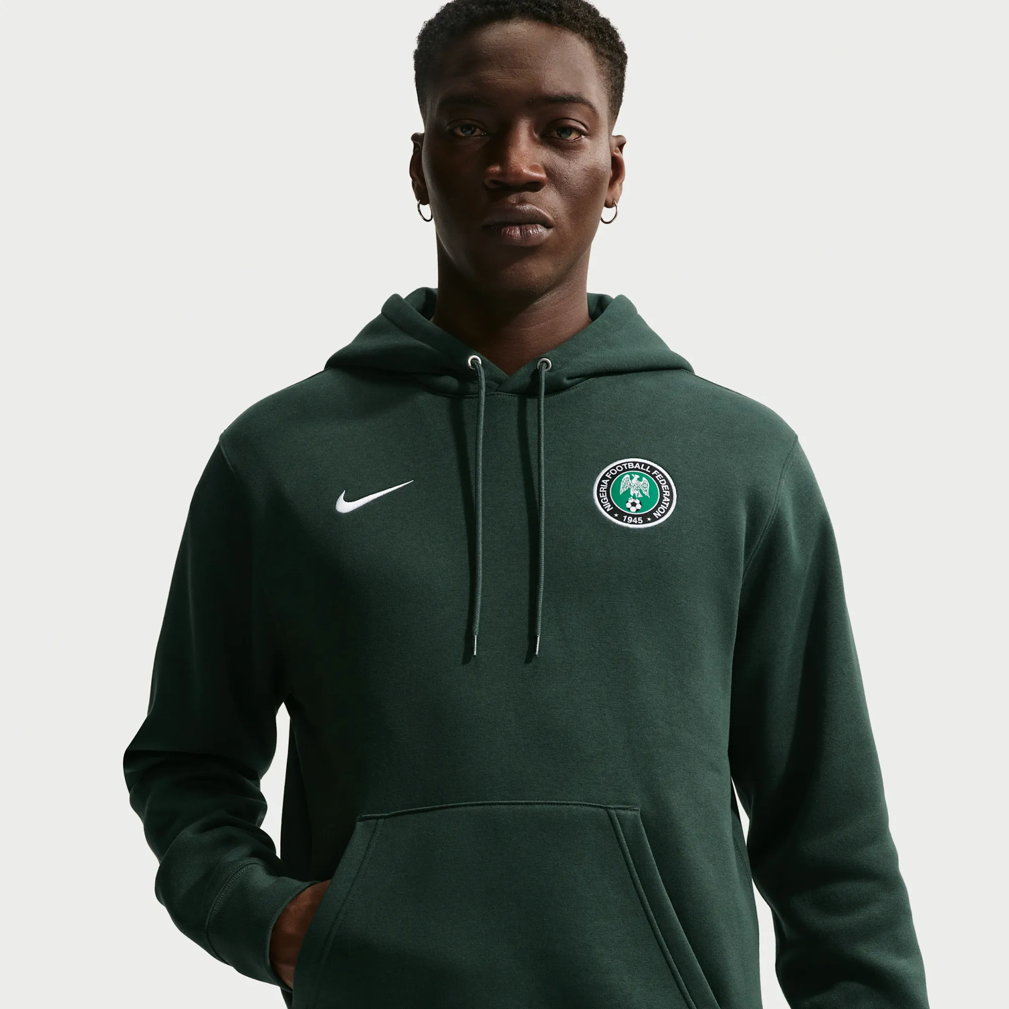 Nigeria Club Men's Nike Football Pullover Hoodie - Green - Fleece