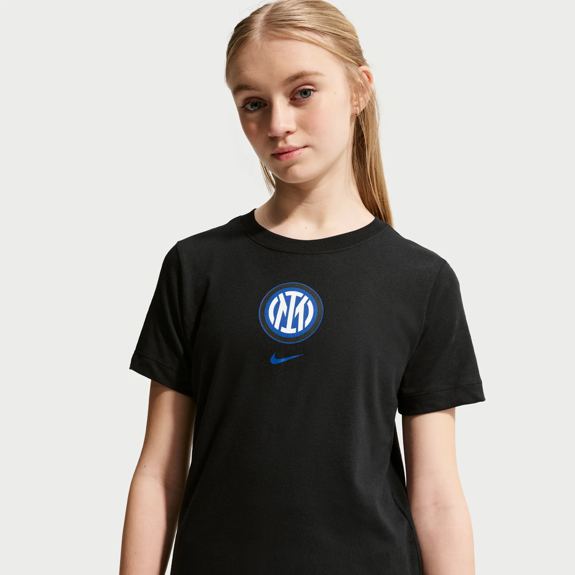 Inter Milan Older Kids' Nike Football T-Shirt - Black