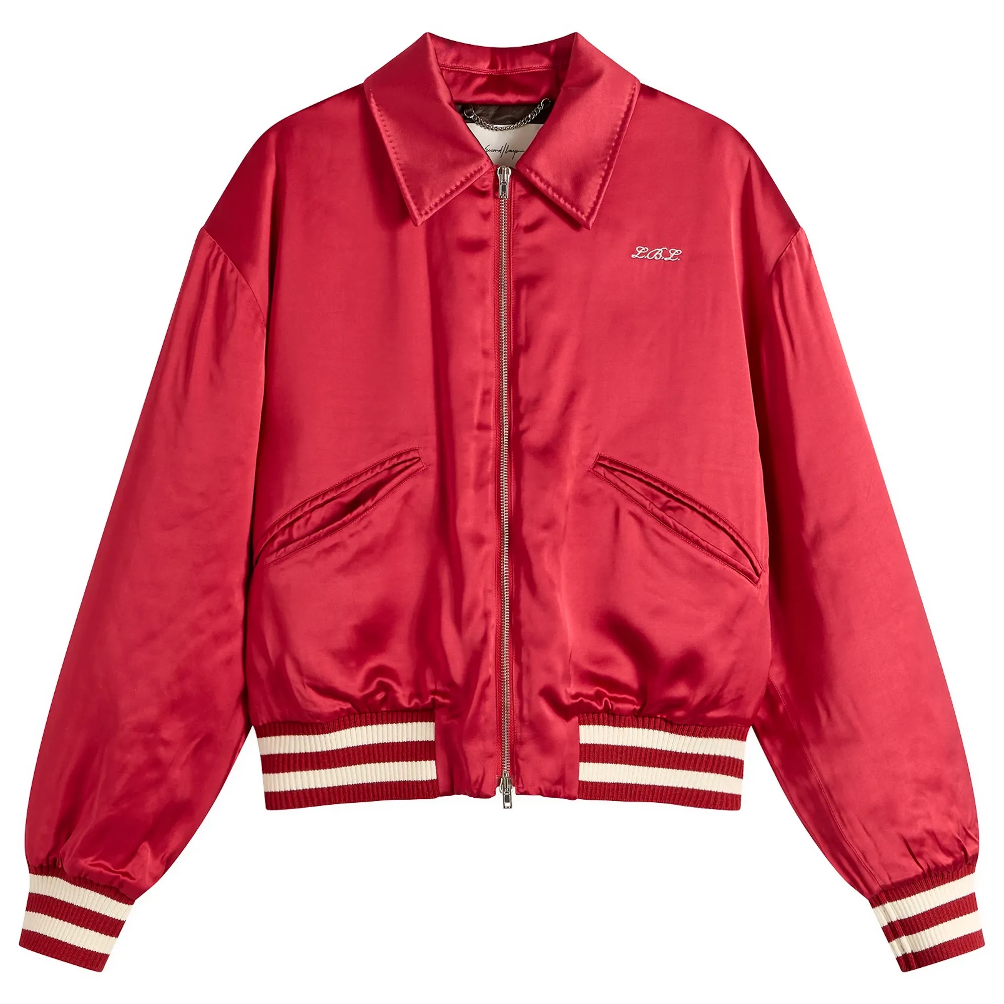 Second Layer Aces Satin Club Souvenir Jacket Red