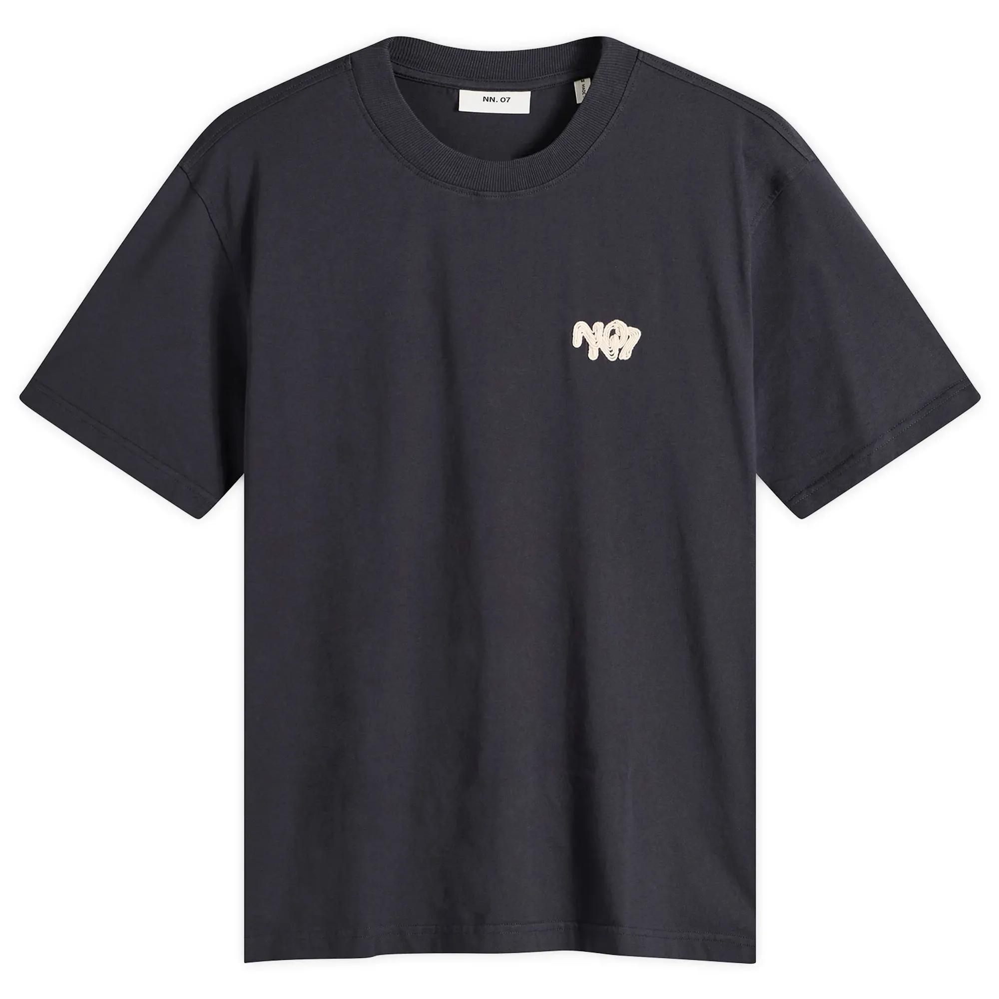 NN07 Men's Adam Twin Needle Embroidered T-Shirt Deep Navy