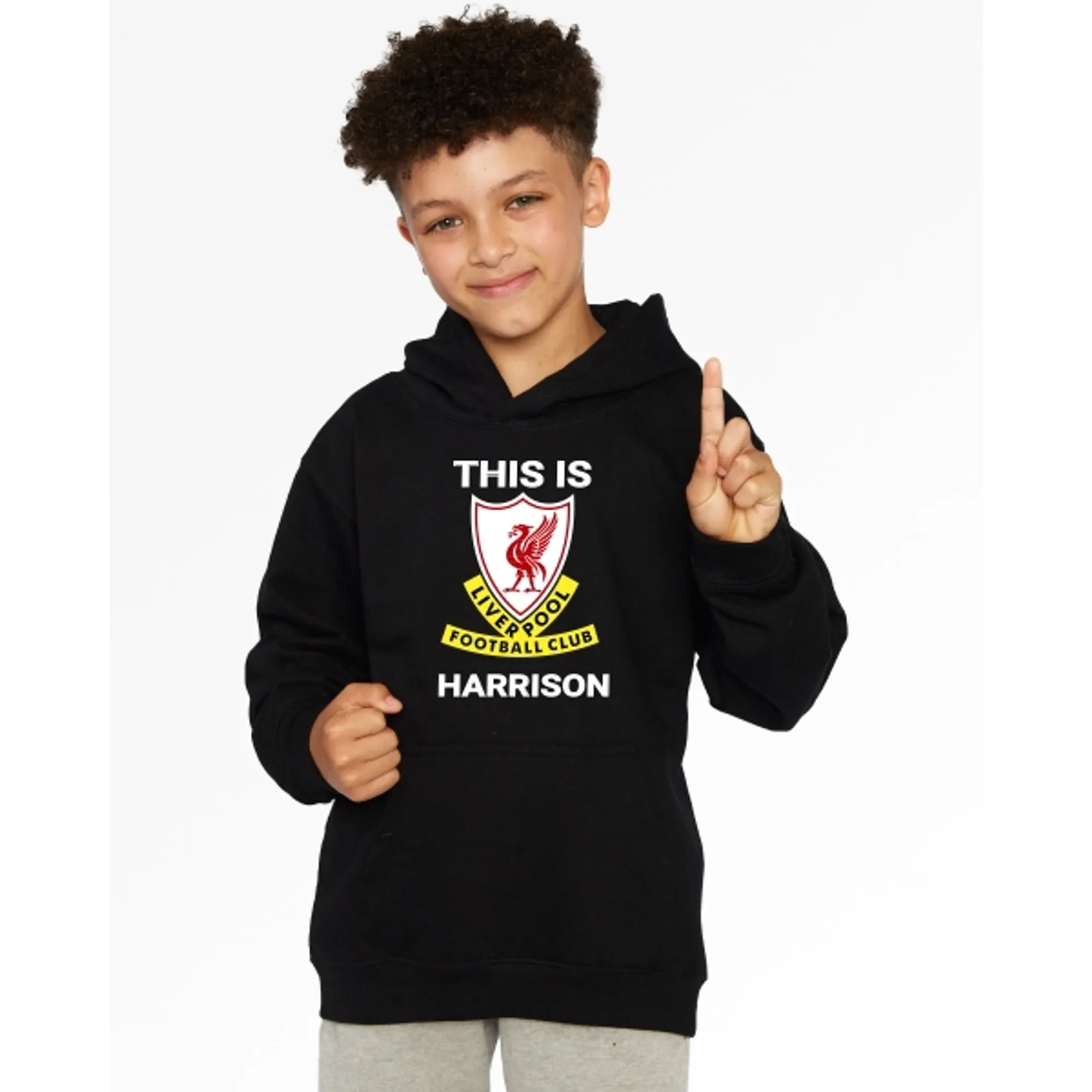 LFC Junior This Is Anfield Personalised Black Hoody