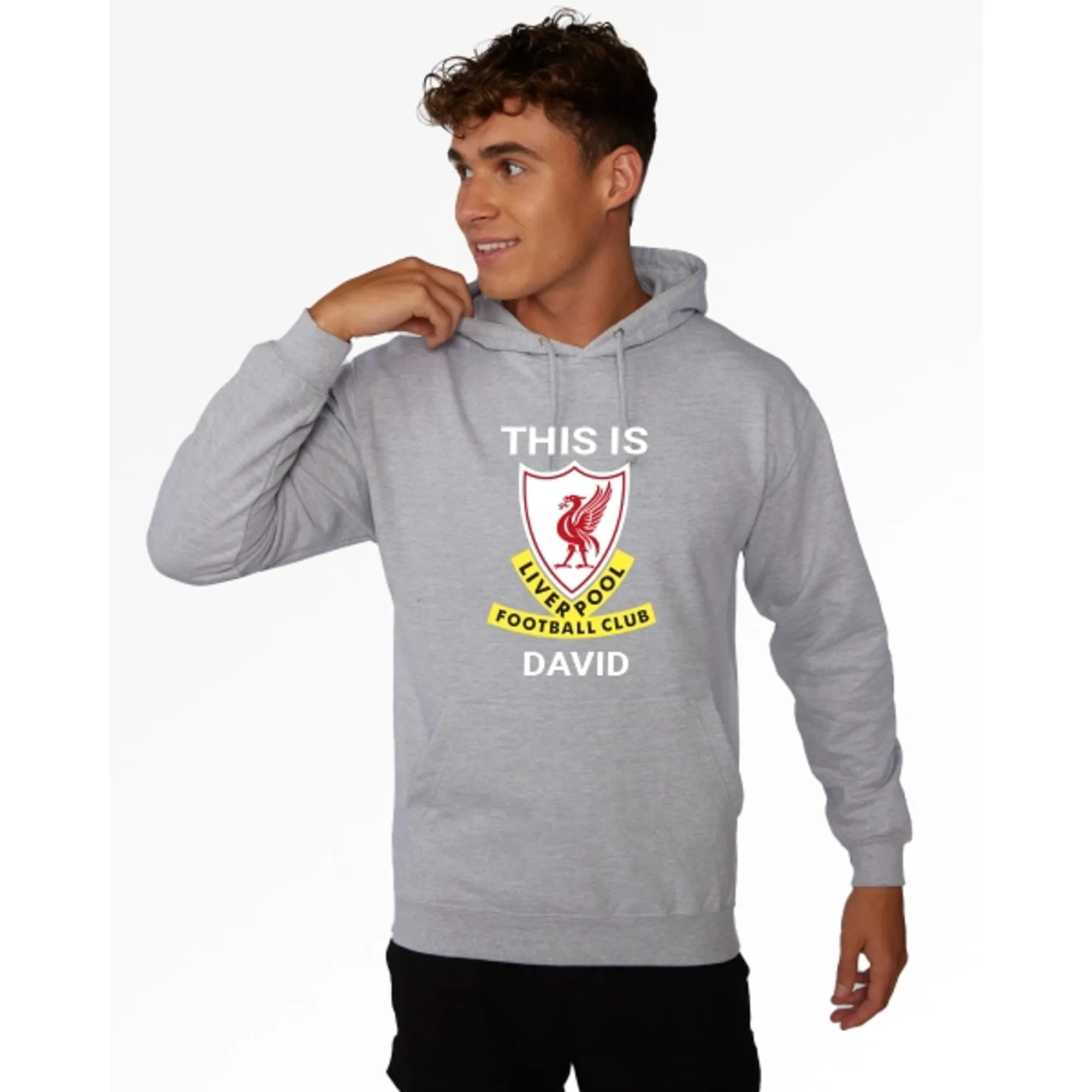 LFC This Is Anfield Personalised Grey Hoody