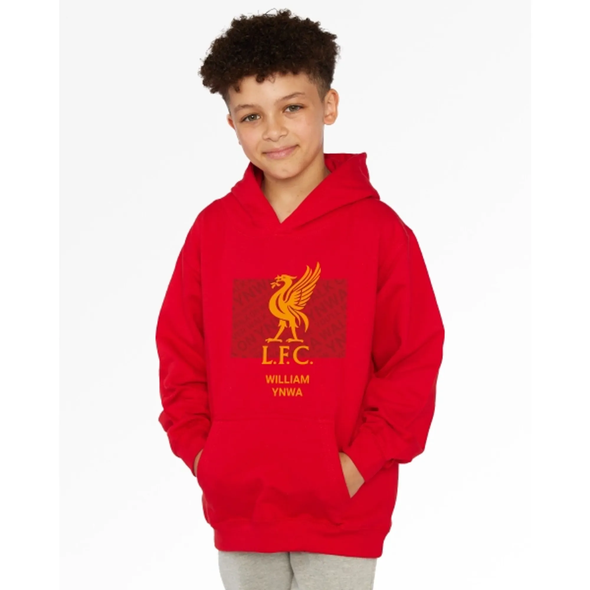 LFC Junior Liverbird Personalised Red Hoody