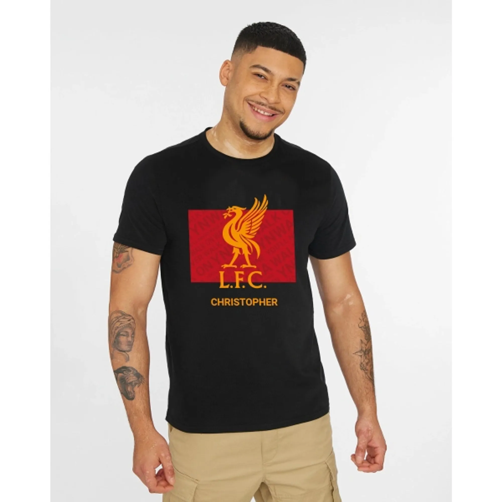 LFC Liverbird Personalised Black Tee