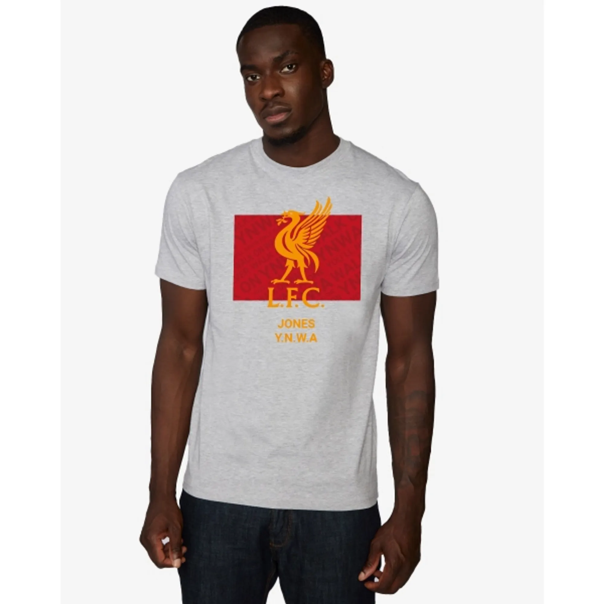 LFC Liverbird Personalised Grey Tee