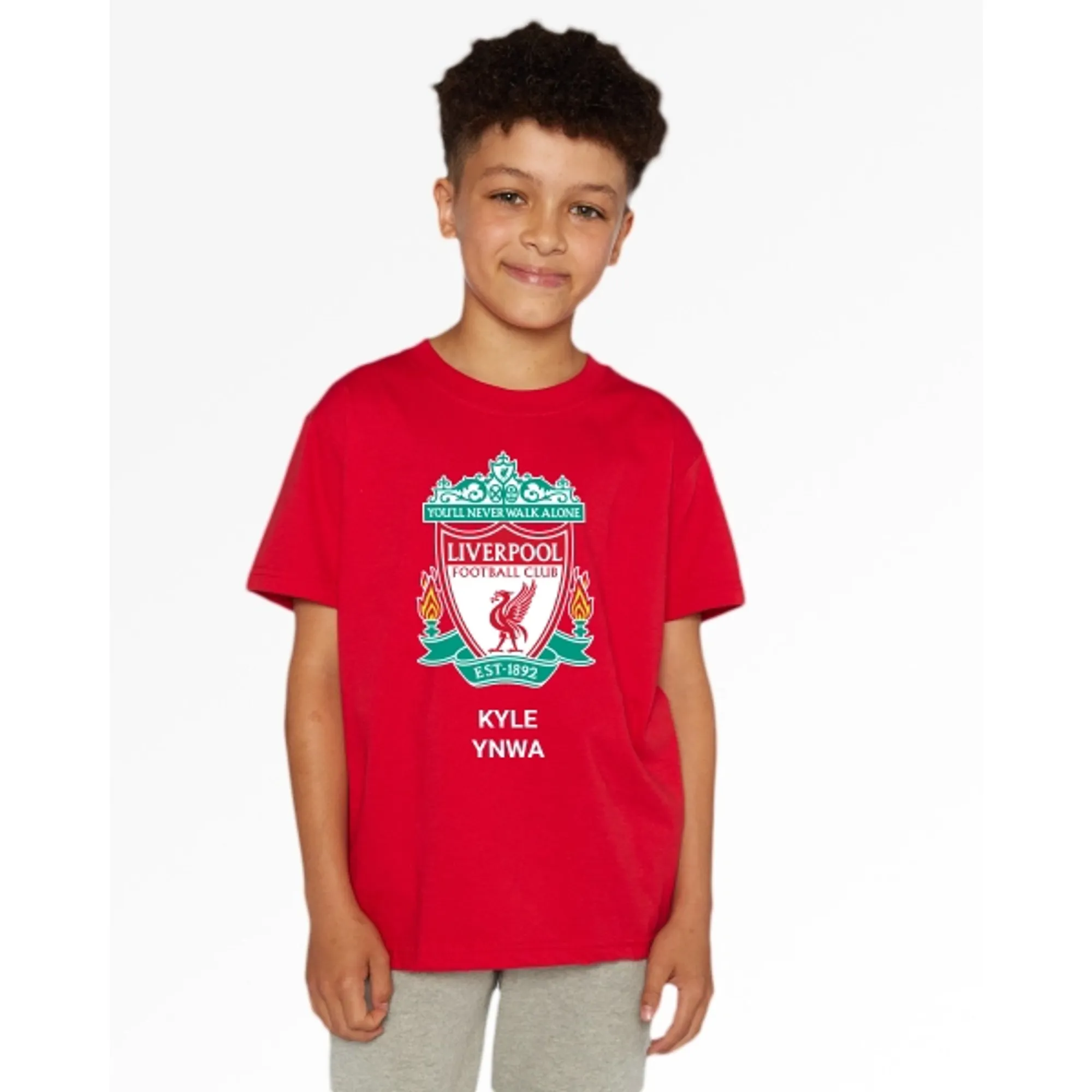 LFC Junior Crest Personalised Red Tee