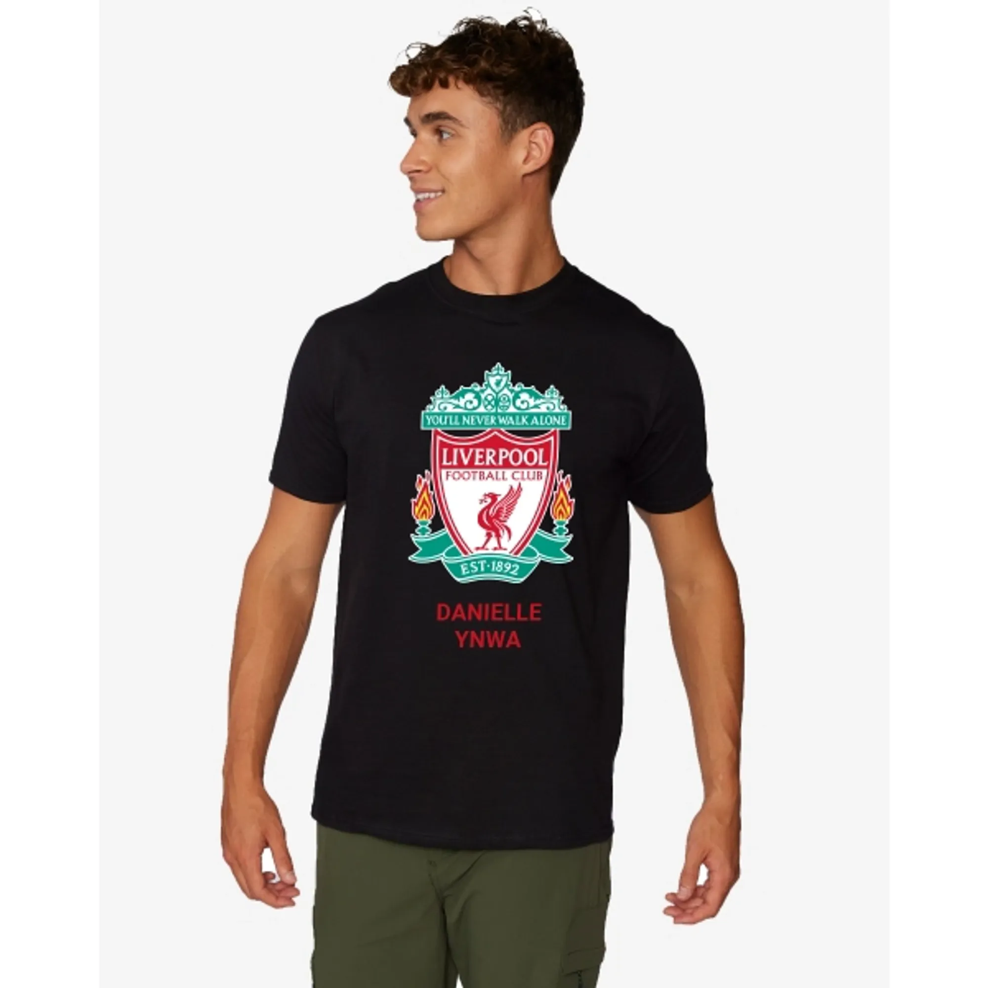 LFC Crest Personalised Black Tee