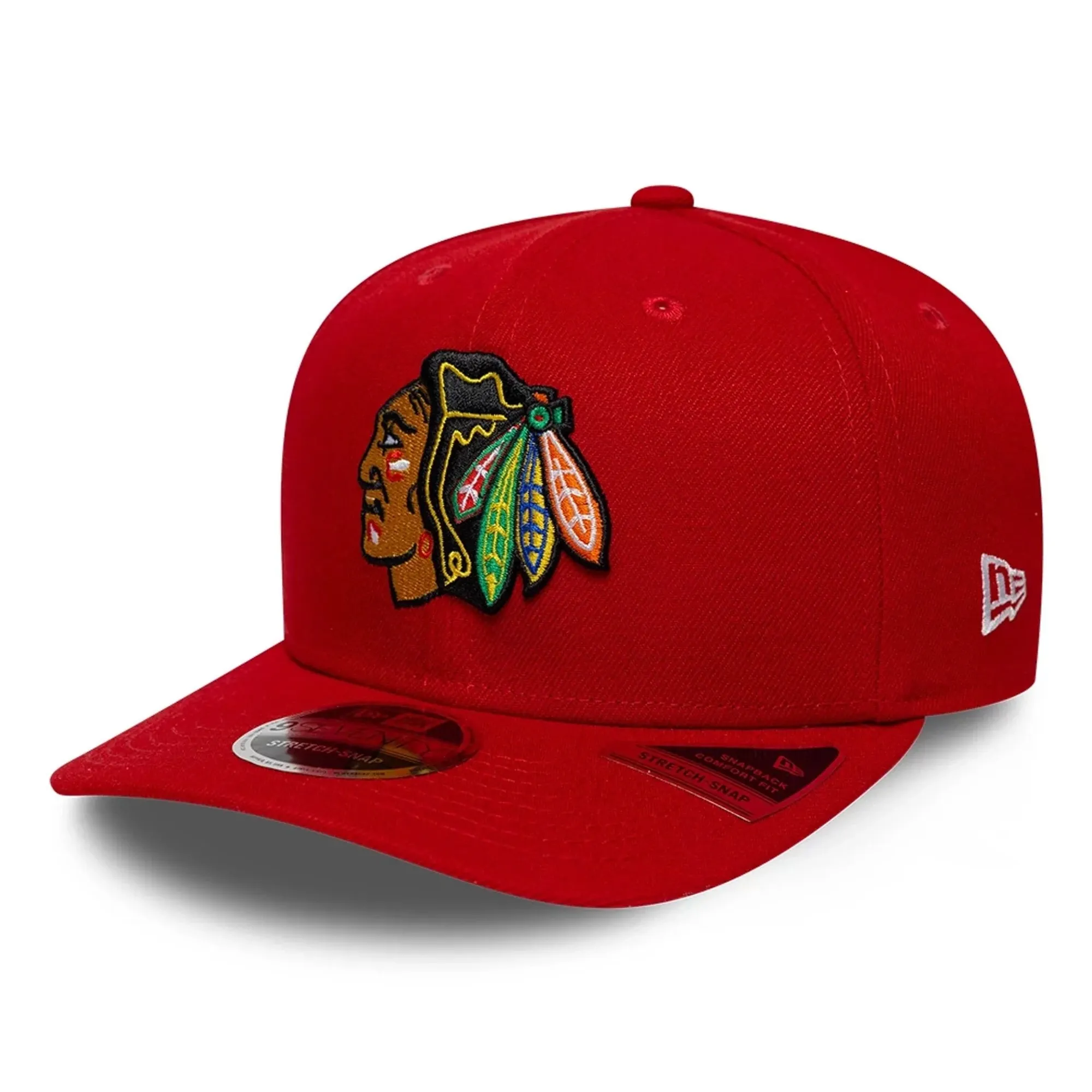 Chicago Blackhawks NHL Team Red 9SEVENTY Stretch Snap Adjustable Cap New Era Cap adult unisex