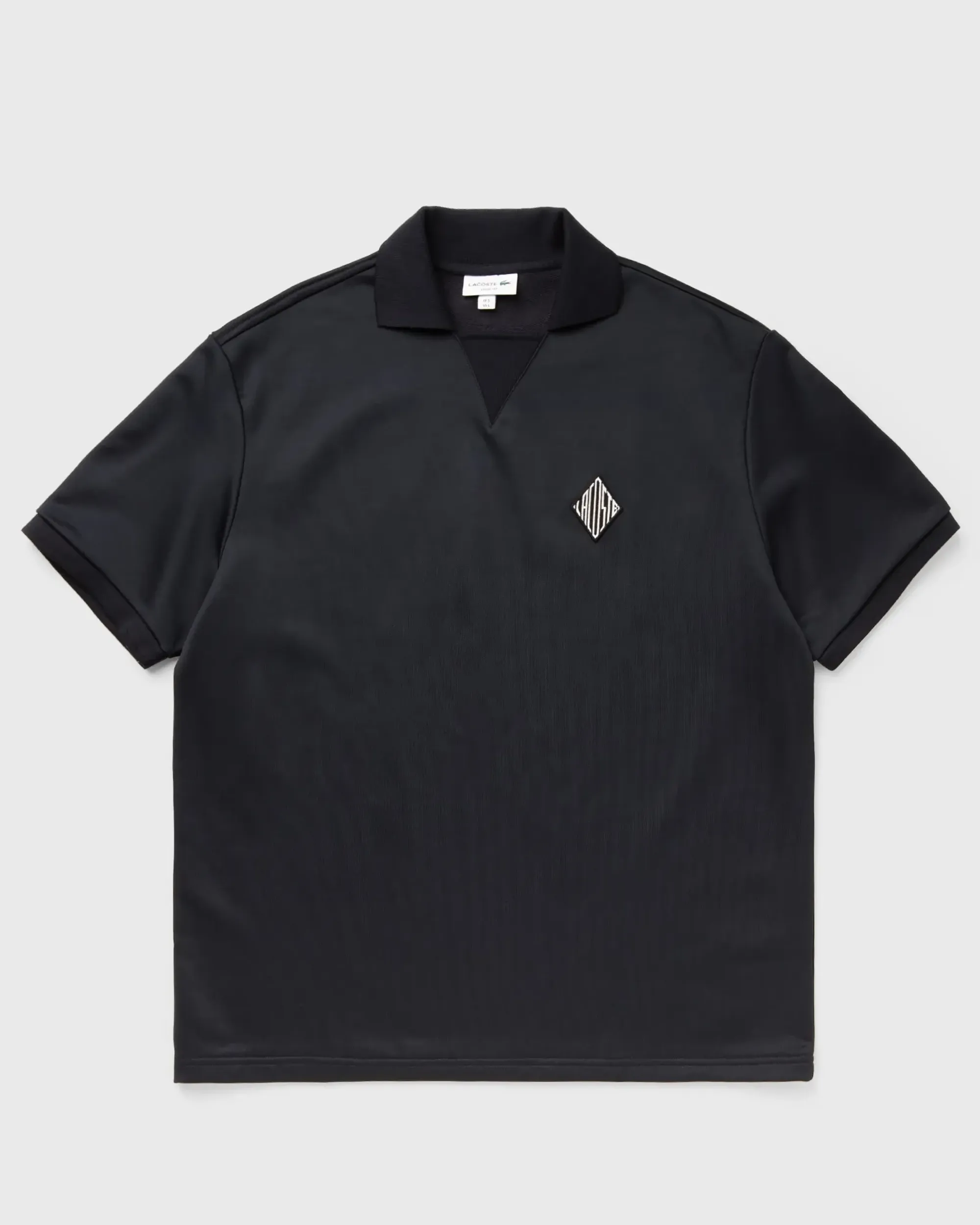 Loose Fit Badge Accent Fleece Polo Shirt