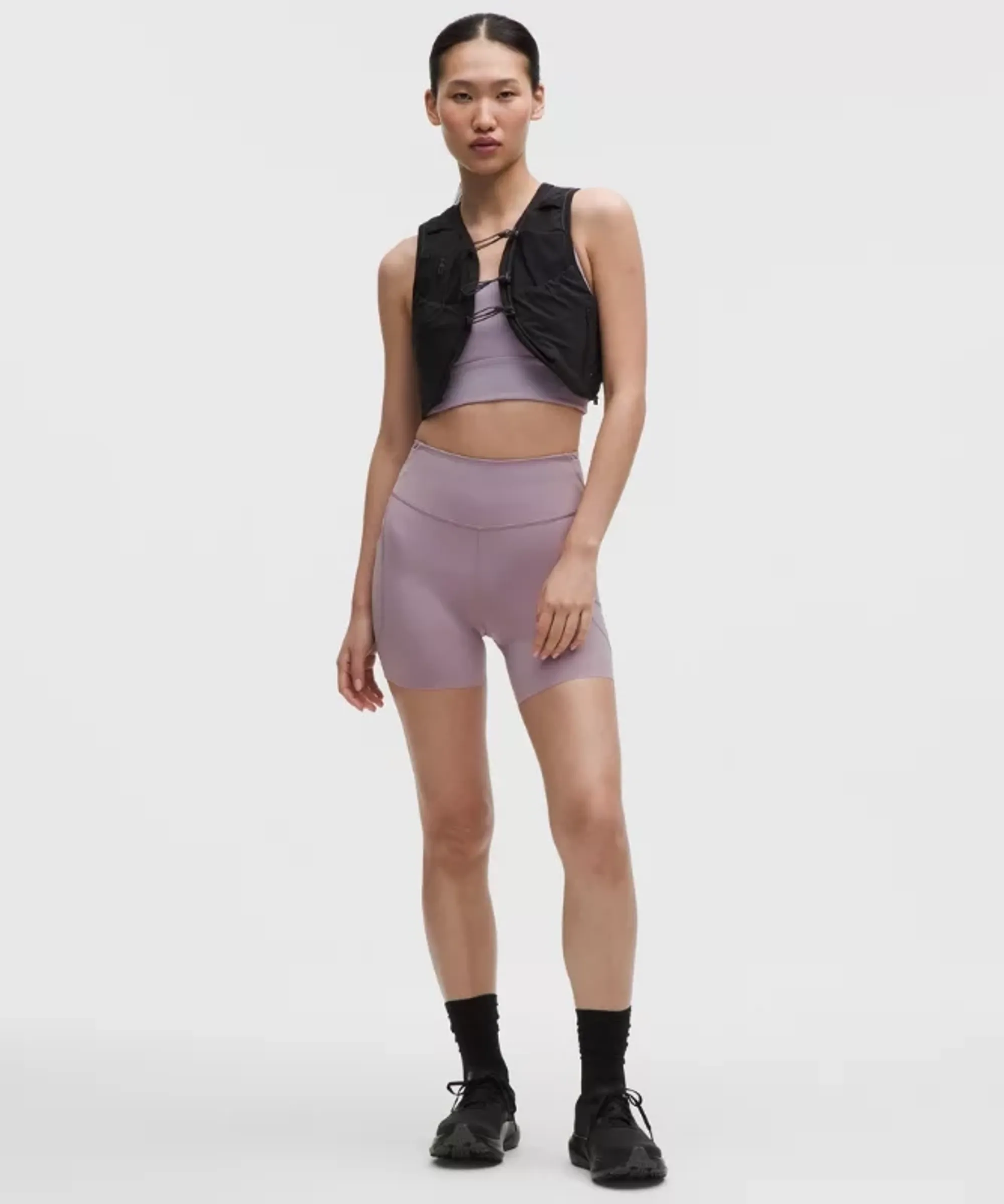 lululemon – Women's Fast and Free High-Rise Shorts 5 Pocket – 6" – Color Purple/Pastel – Size 6