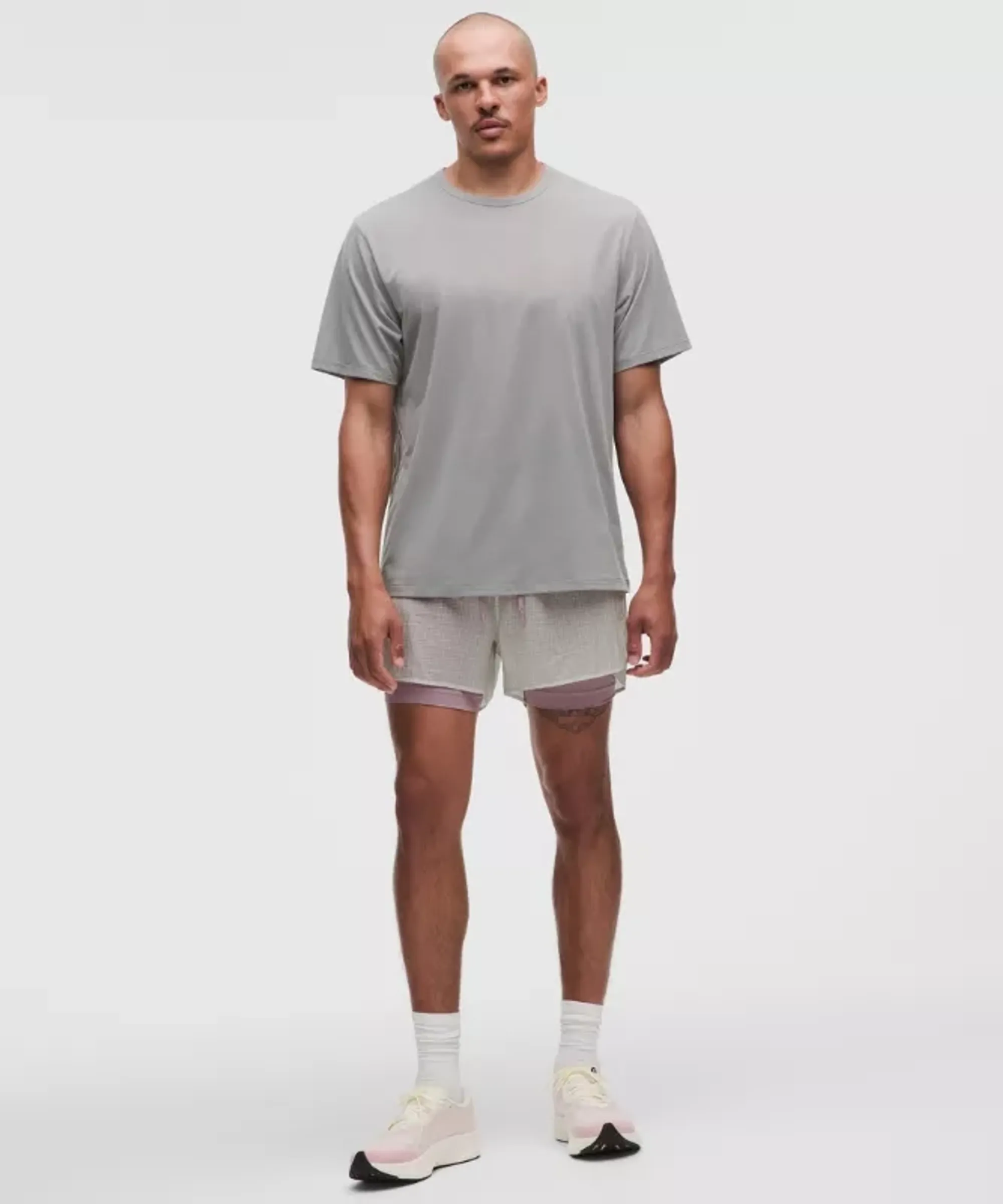 lululemon – Men's Ultralight Lined Running Shorts – 4" – Color Grey/Purple – Size 2XL