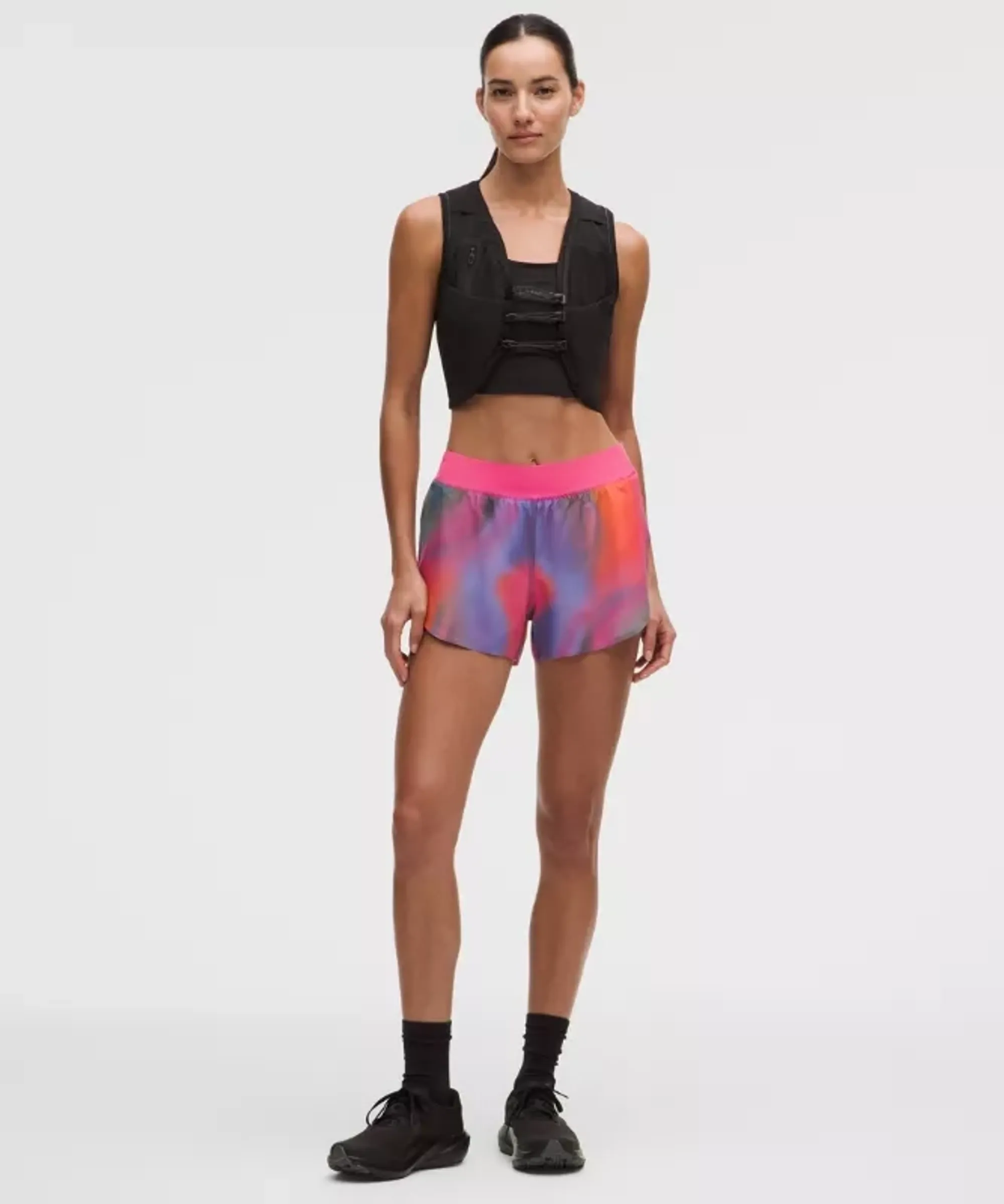 lululemon – Women's Fast and Free High-Rise Classic-Fit Split Shorts – 3" – Color Printed – Size Small