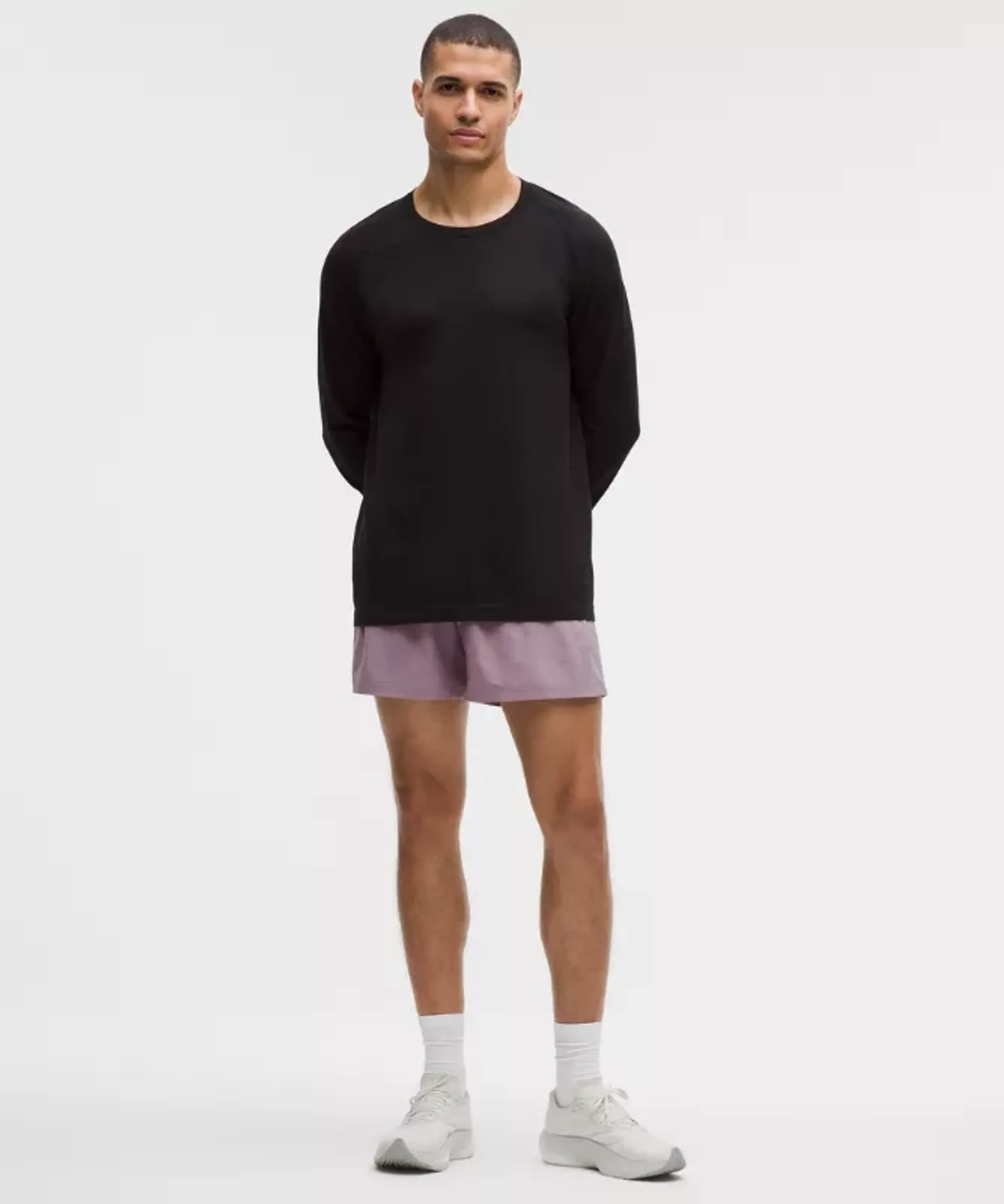 lululemon – Men's Pace Breaker Linerless Shorts – 5" – Color Purple/Pastel – Size Small
