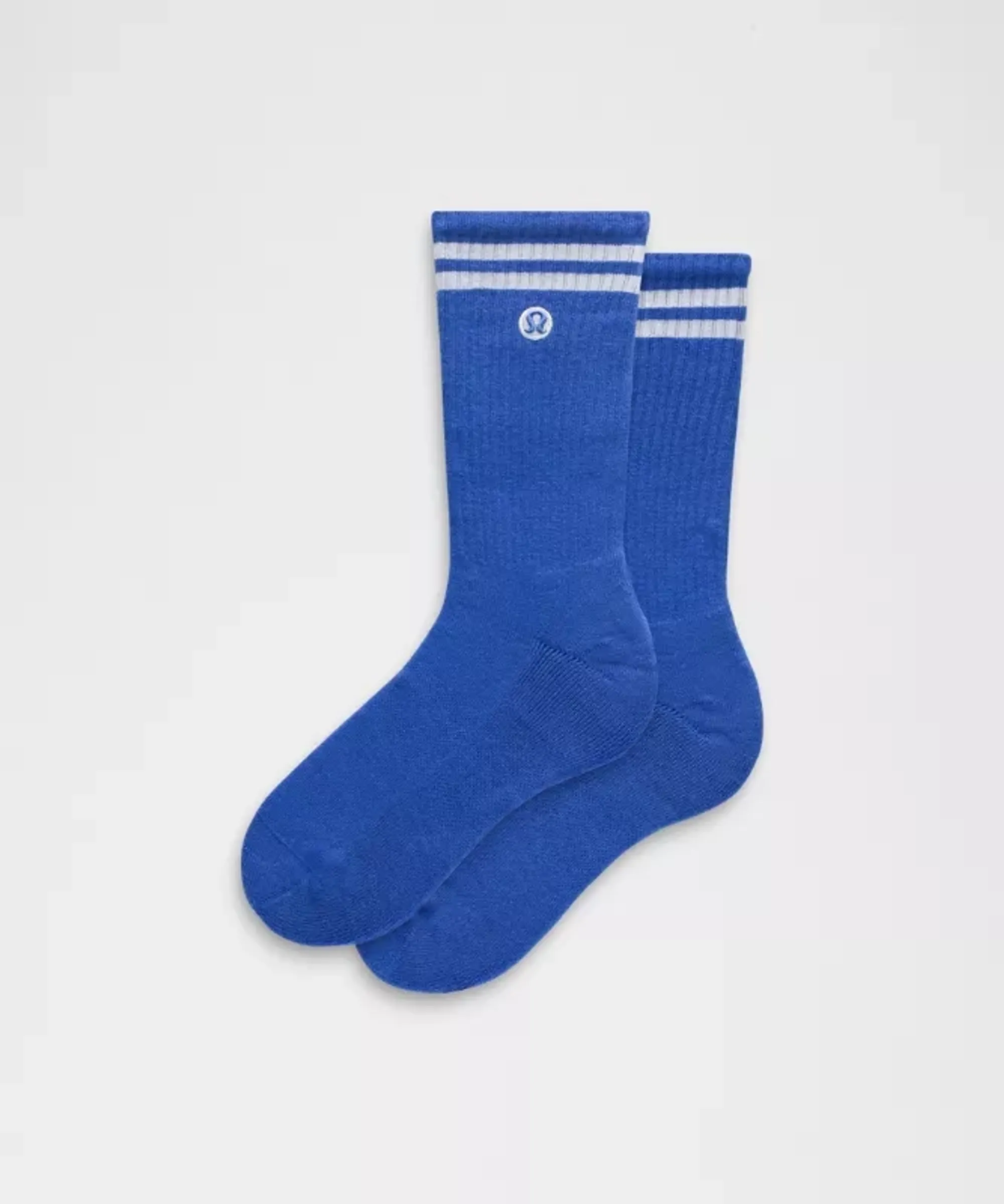 lululemon – Daily Essential Crew Socks Stripe – Color Blue/White – Size Medium