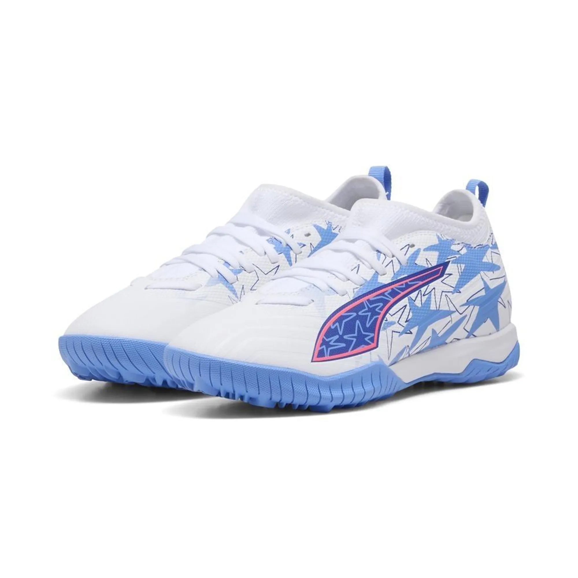 Puma Ultra 6 Match Mid + Tt Christian Pulisic X Kidsuper - Puma White/Pink Lilac/Dusky Blue Kids Limited Edition  - ['White']