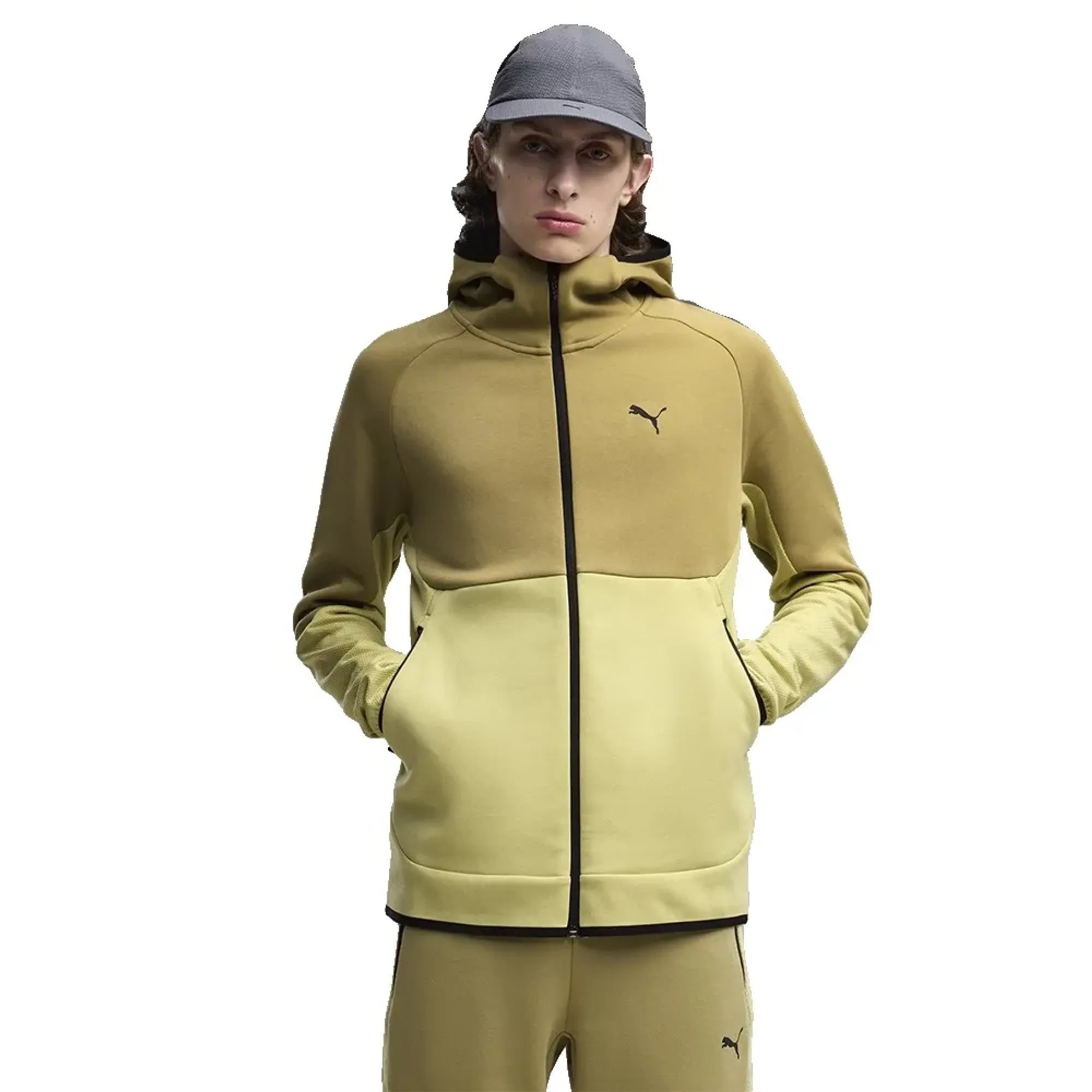 PUMATECH Elevated Slim Full-Zip Hoodie Men in Green | Size Small