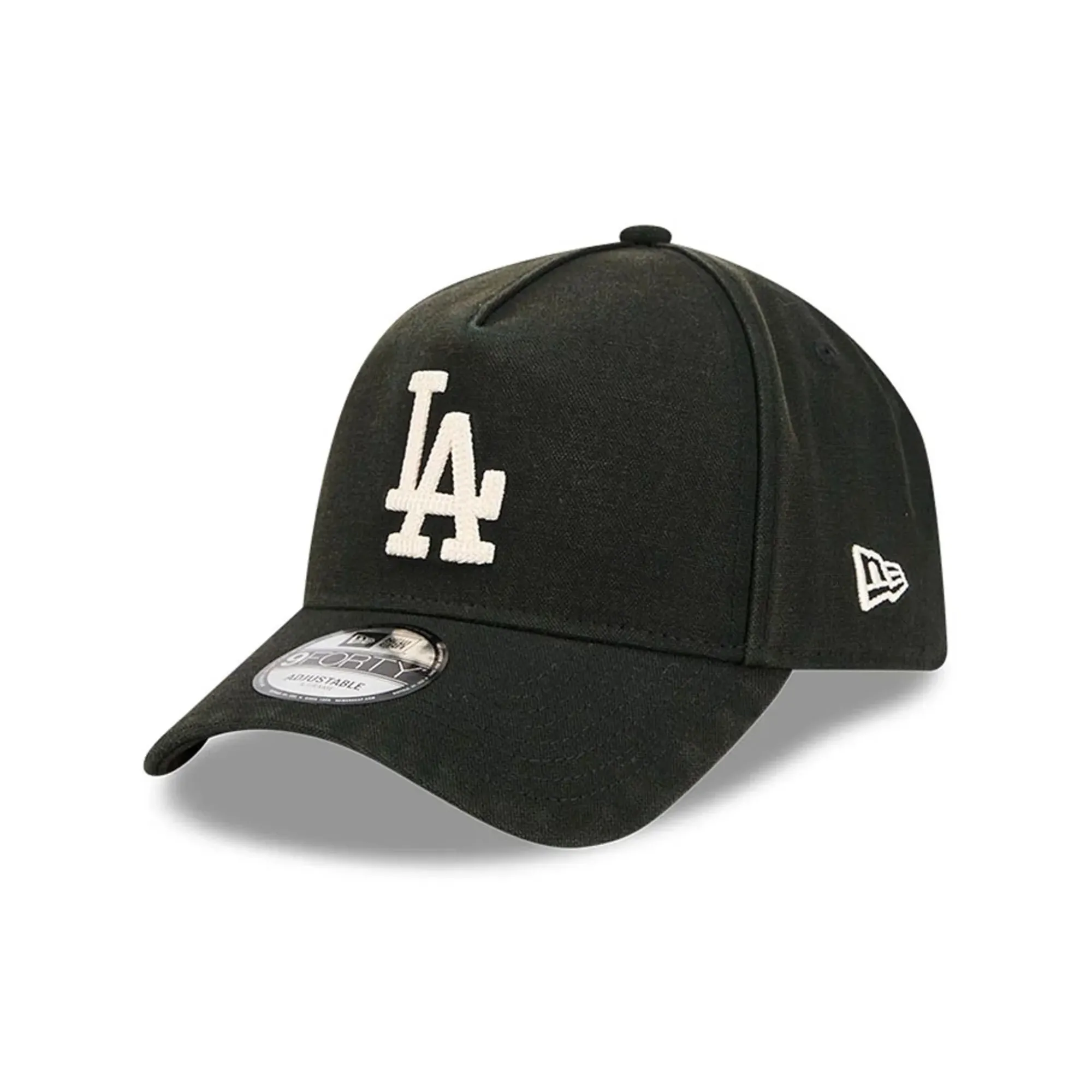LA Dodgers MLB Washed Canvas Black 9FORTY A-Frame Adjustable Cap New Era Cap adult unisex
