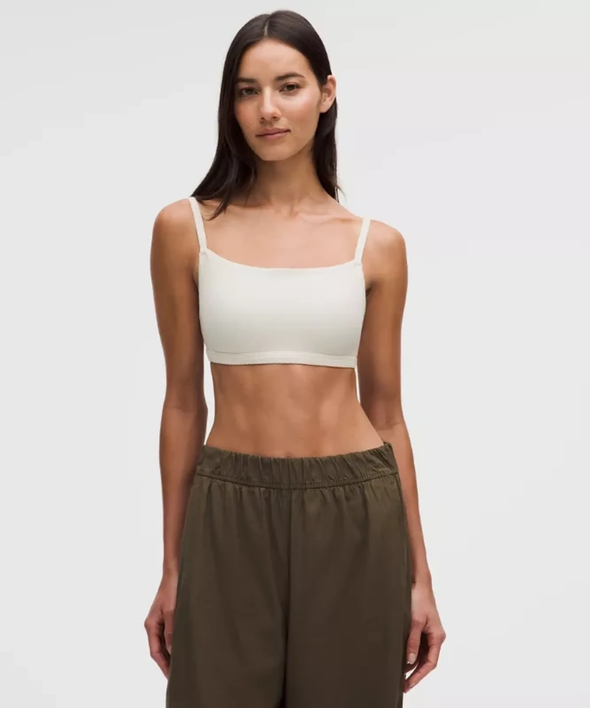 lululemon – Women's Ribbed Cami-Strap Sports Bra Light Support, B/C Cup – Color White – Size XS
