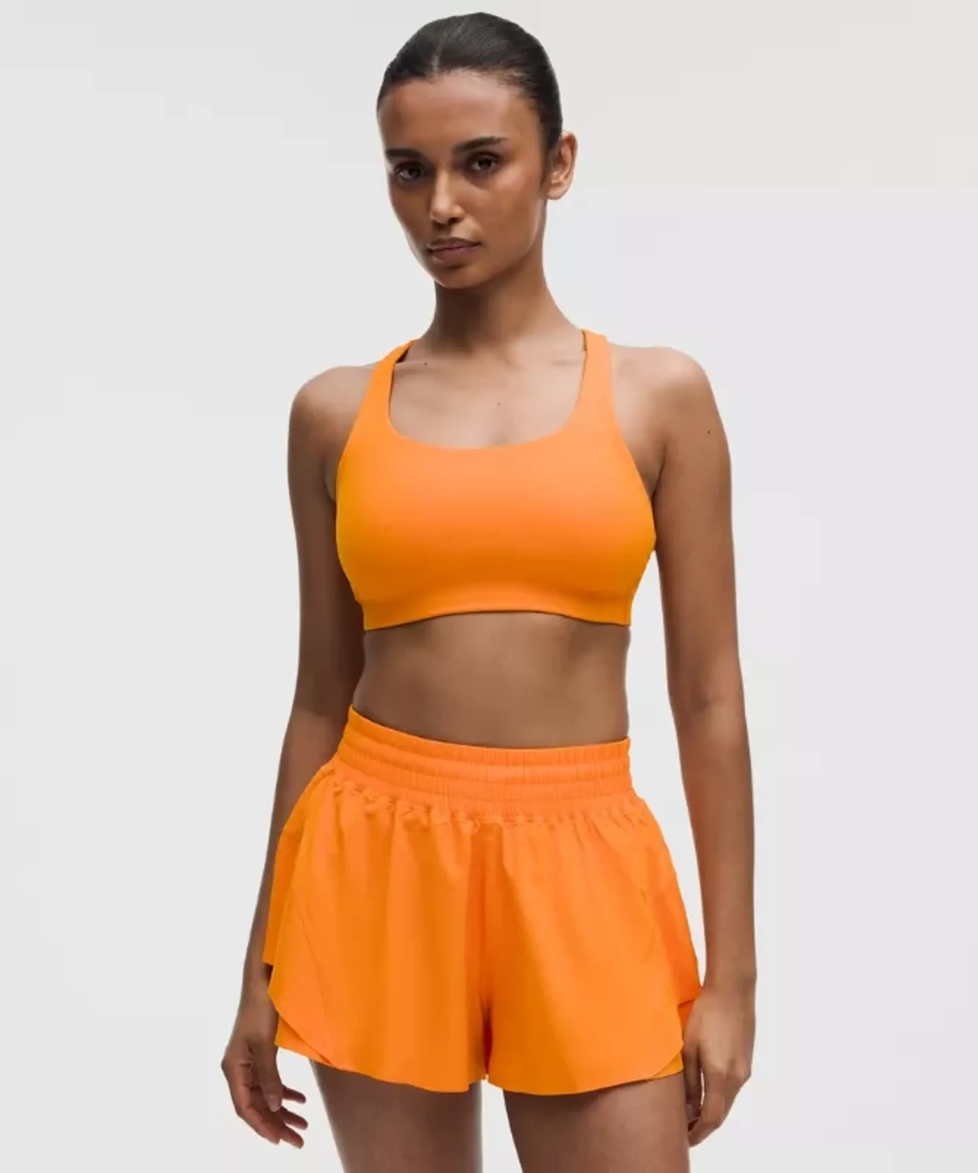 lululemon – Women's Energy Sports Bra Medium Support, B-D Cups Evolve – Color Orange – Size Small