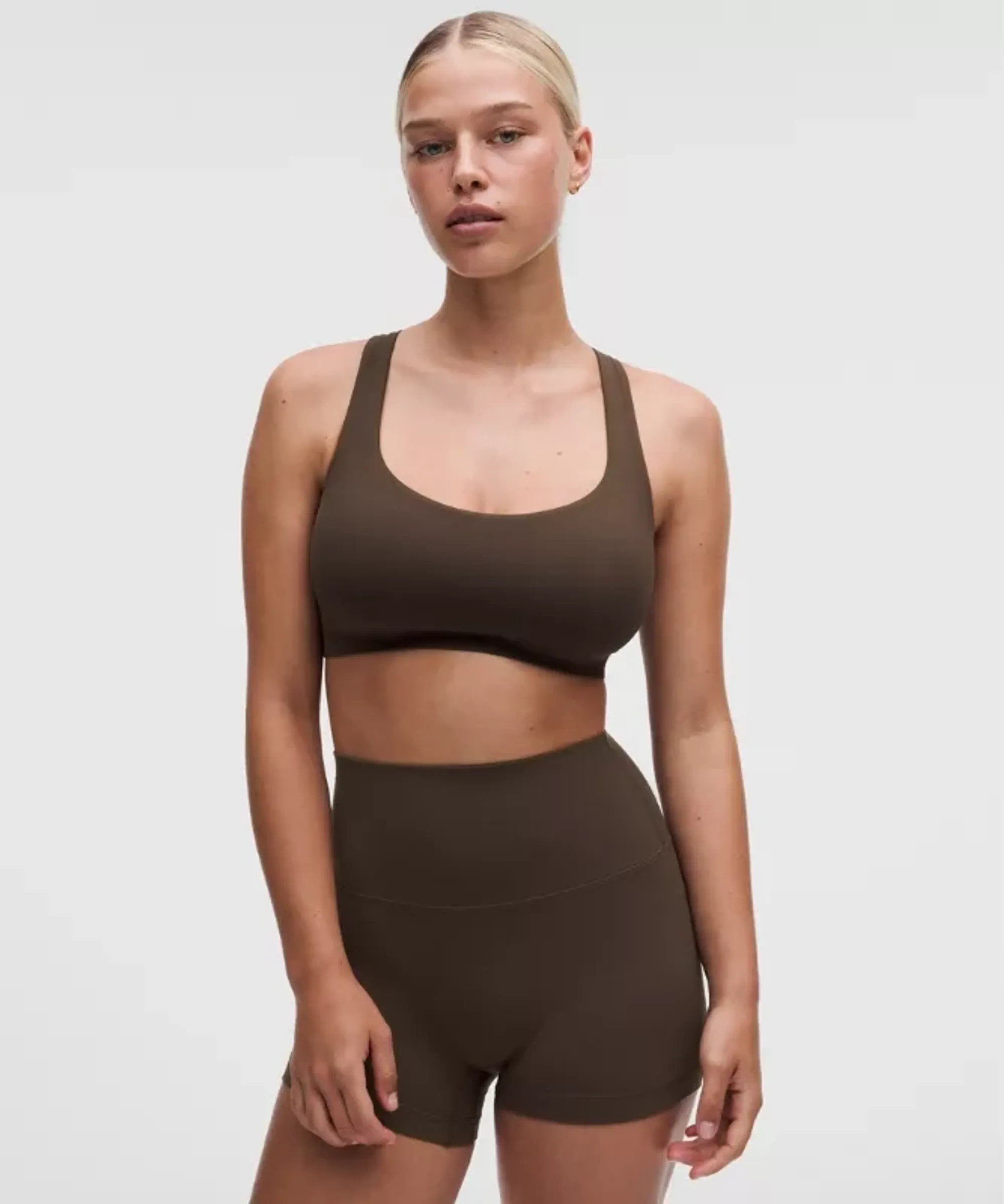 lululemon – Women's FlexyFlex Strappy Yoga Sports Bra Light Support, D-DDD Cups – Color Brown – Size Small/Medium