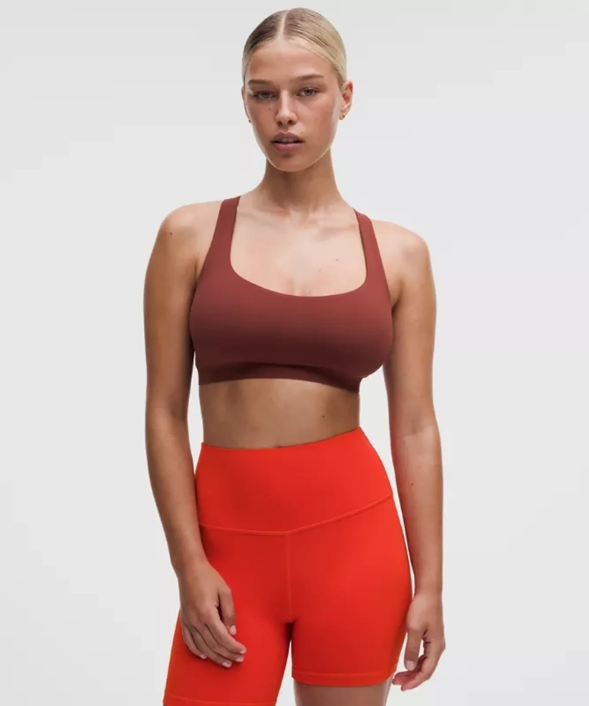 lululemon – Women's FlexyFlex Strappy Yoga Sports Bra Light Support, D-DDD Cups – Color Red – Size 2XS/XS